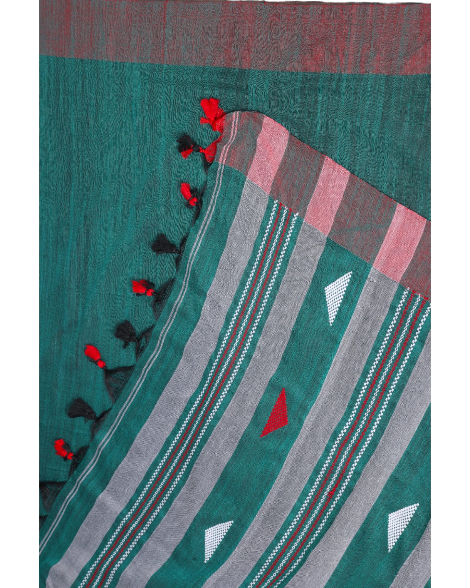 Tealgreen Kathaa Linen Saree