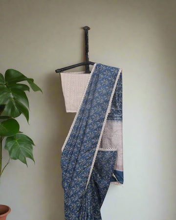 Blue Madhavi Tusssar Saree
