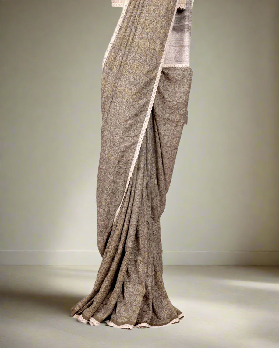 Olive Madhavi Tussar Saree