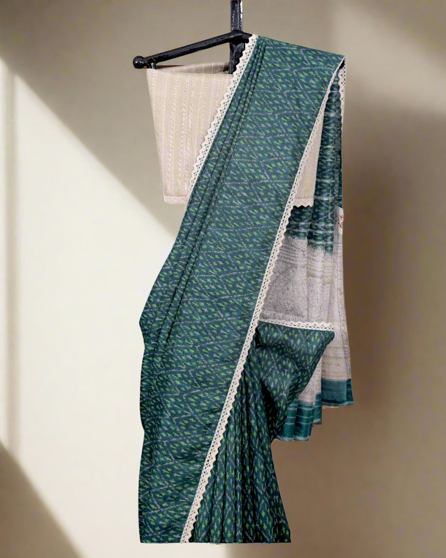 Basil Madhavi Tussar Saree