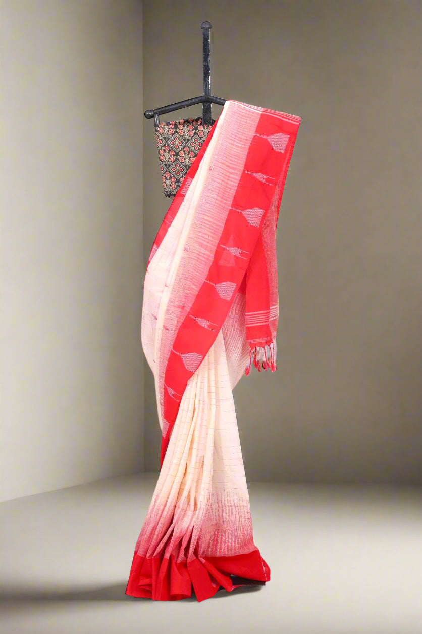 Ivory Aparna Cotton Saree