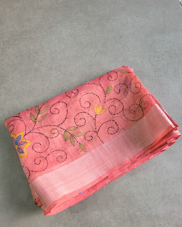 Mulbery Trikona Linen Saree