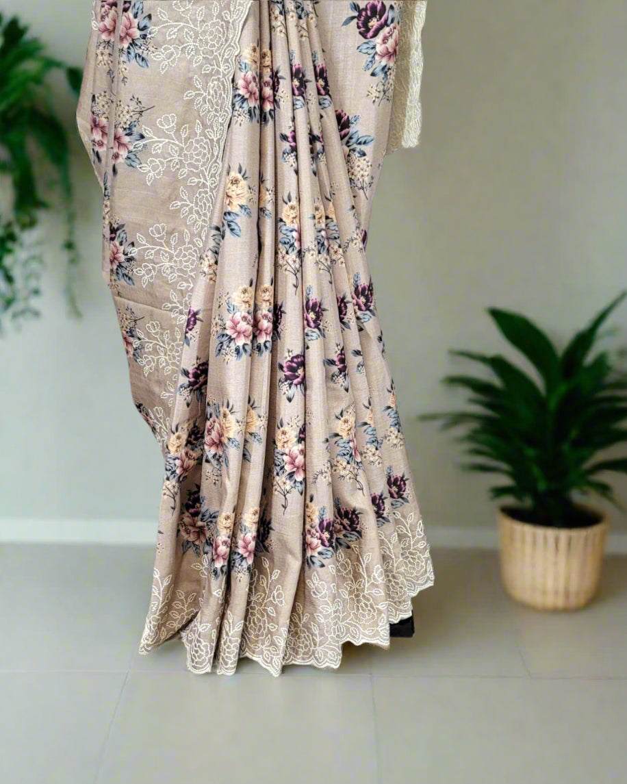 Peach Anaya Tussar Saree