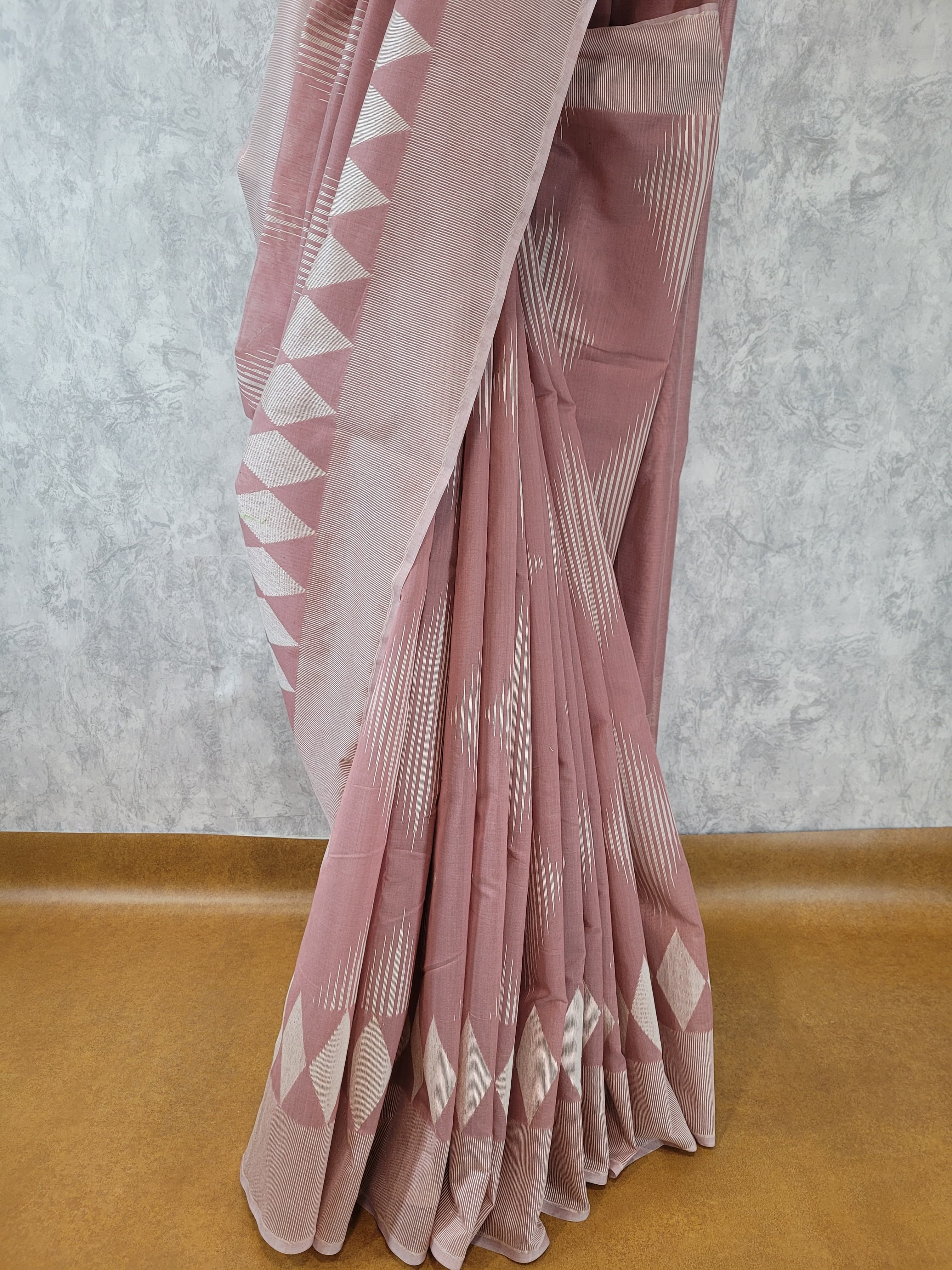 Pink Kesar Cotton Saree