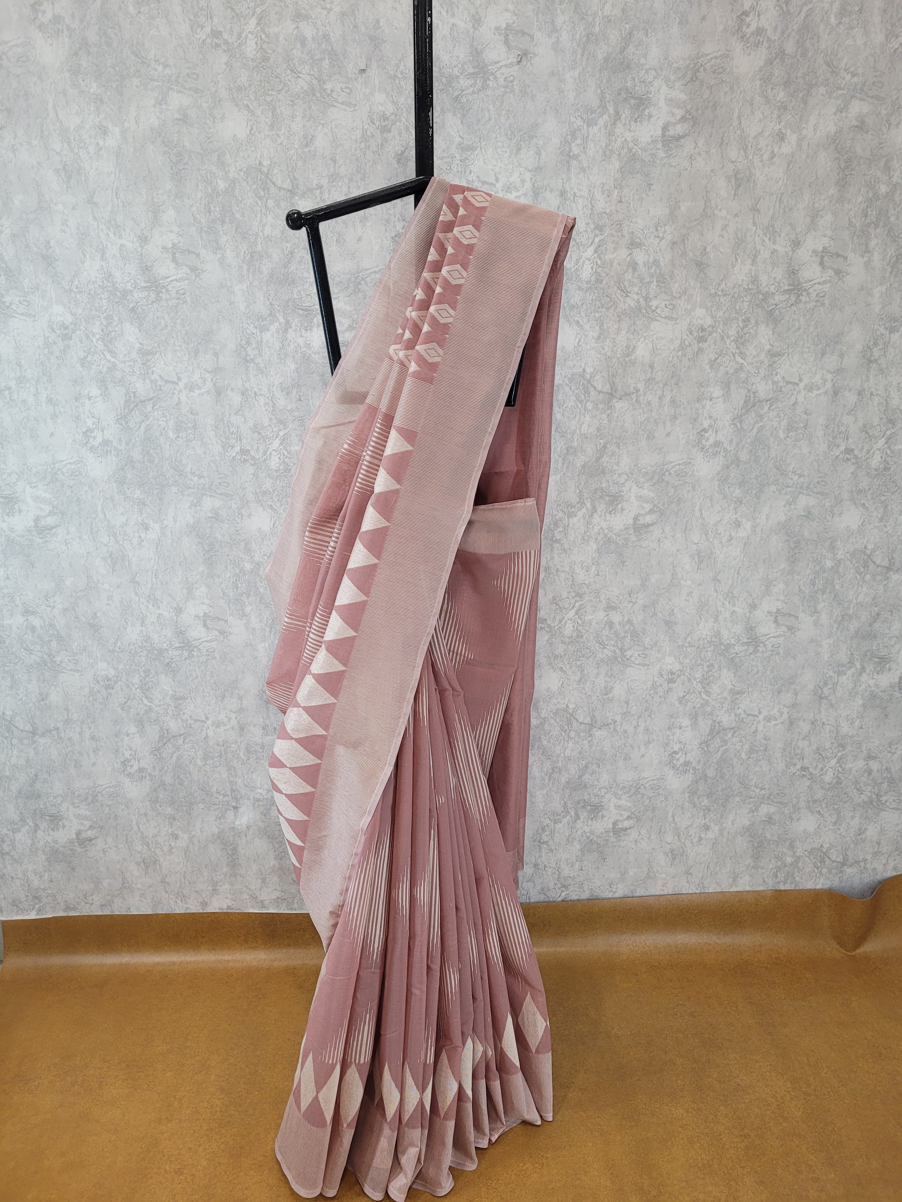 Pink Kesar Cotton Saree