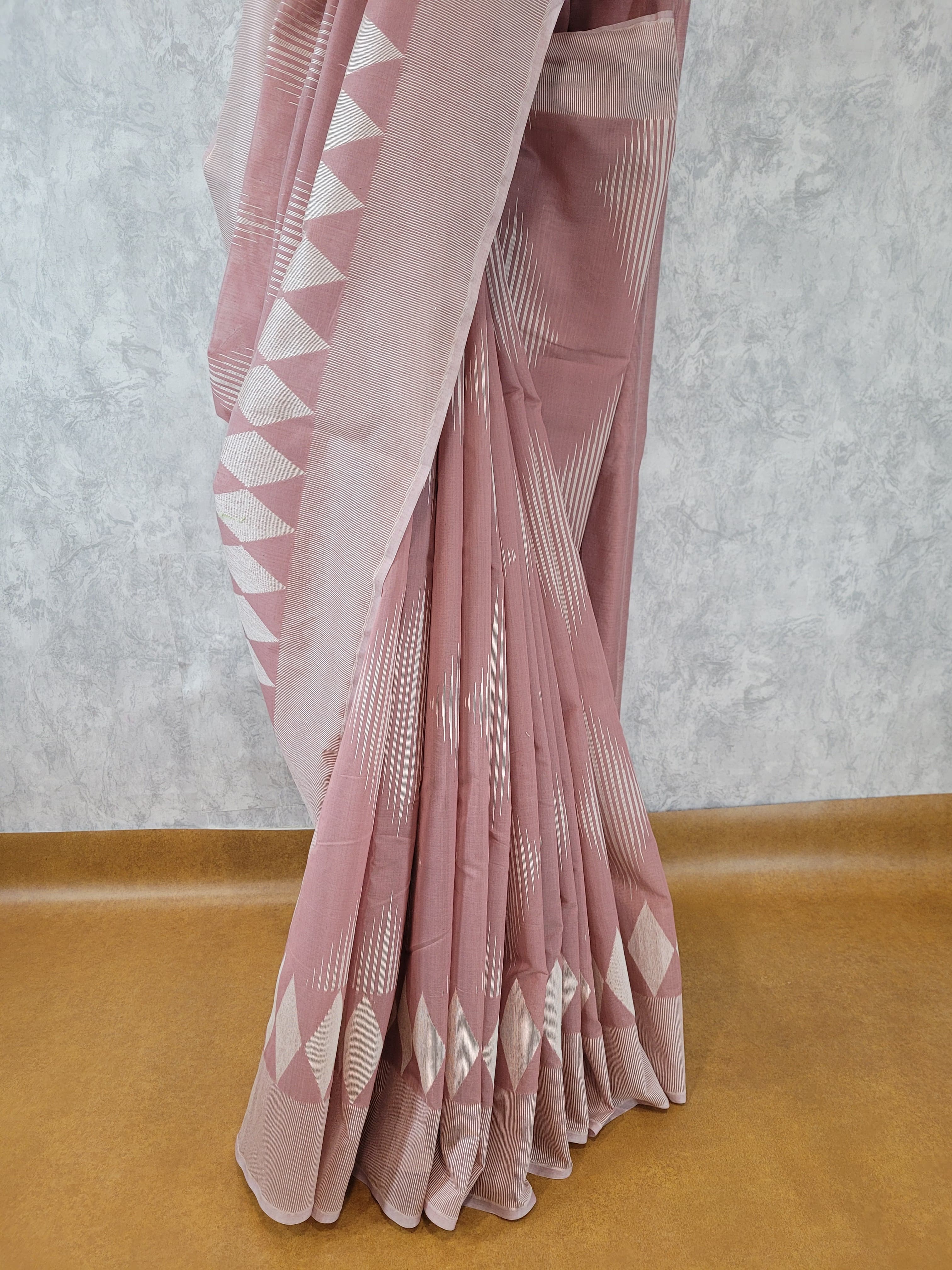 Pink Kesar Cotton Saree