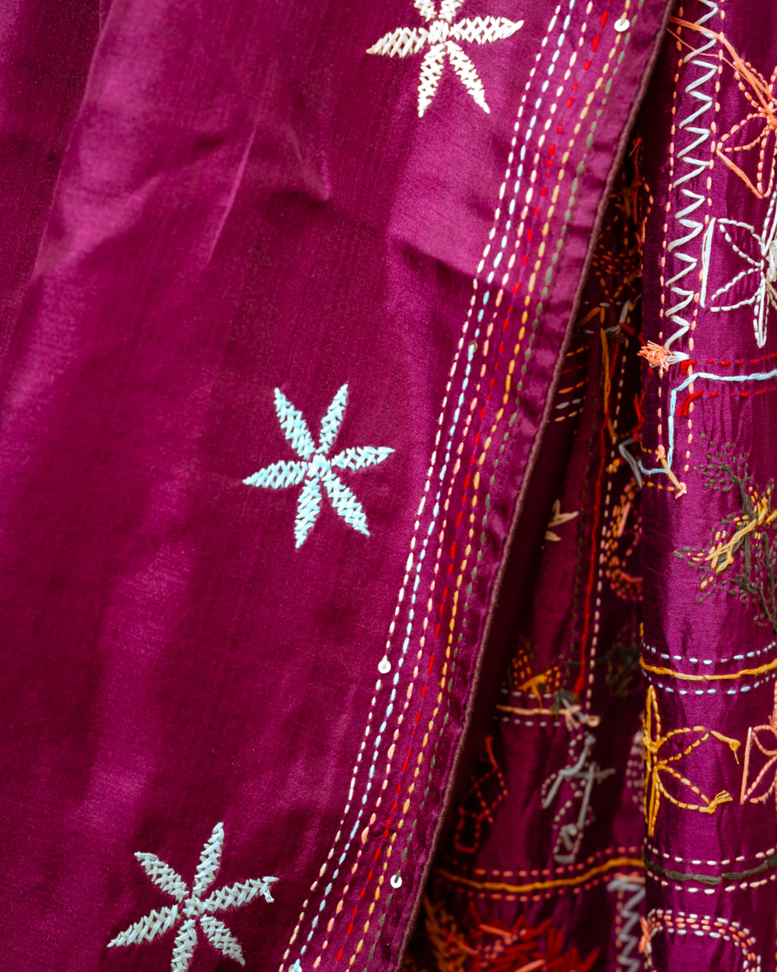 Purple Geet Handwork Saree
