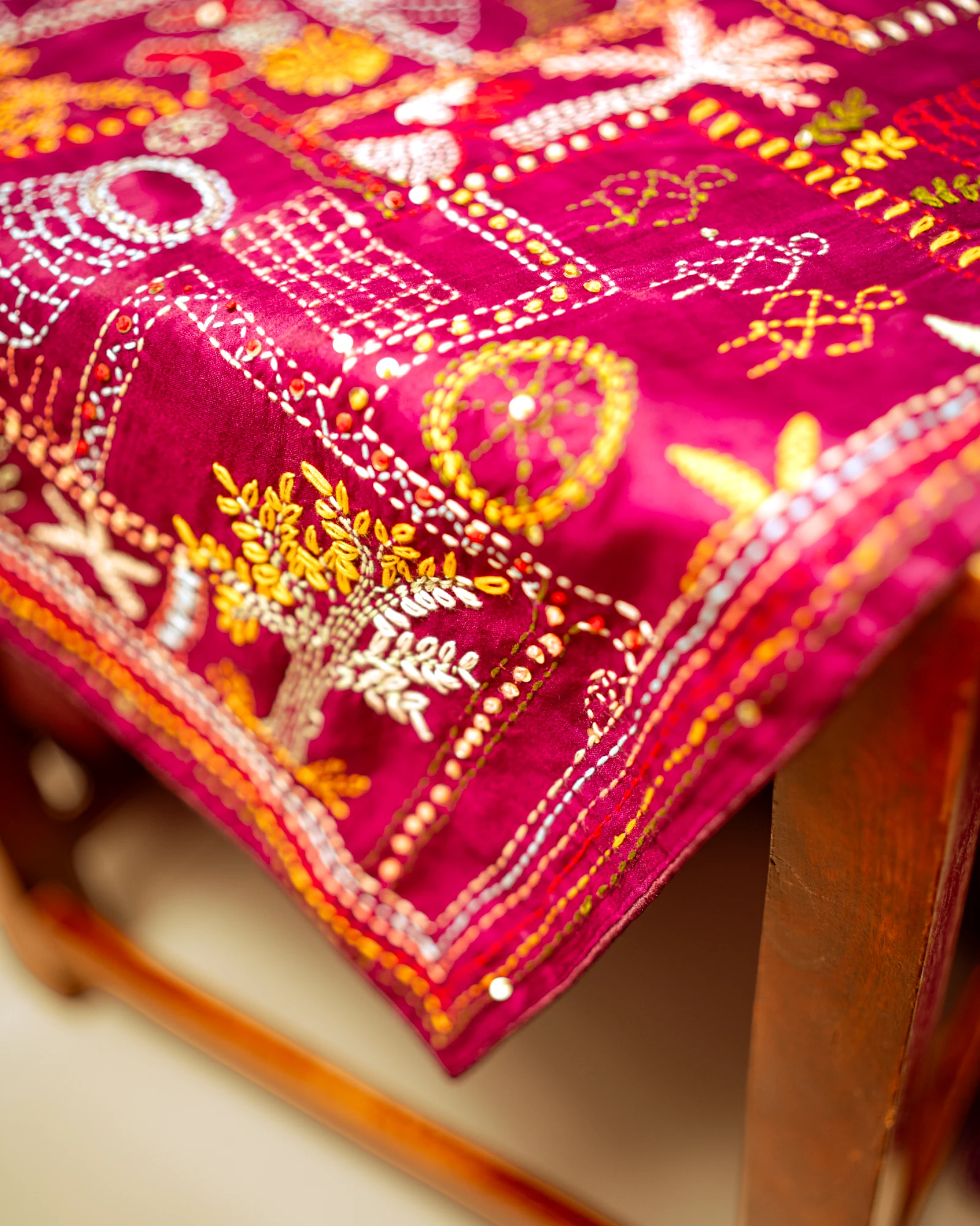 Purple Geet Handwork Saree