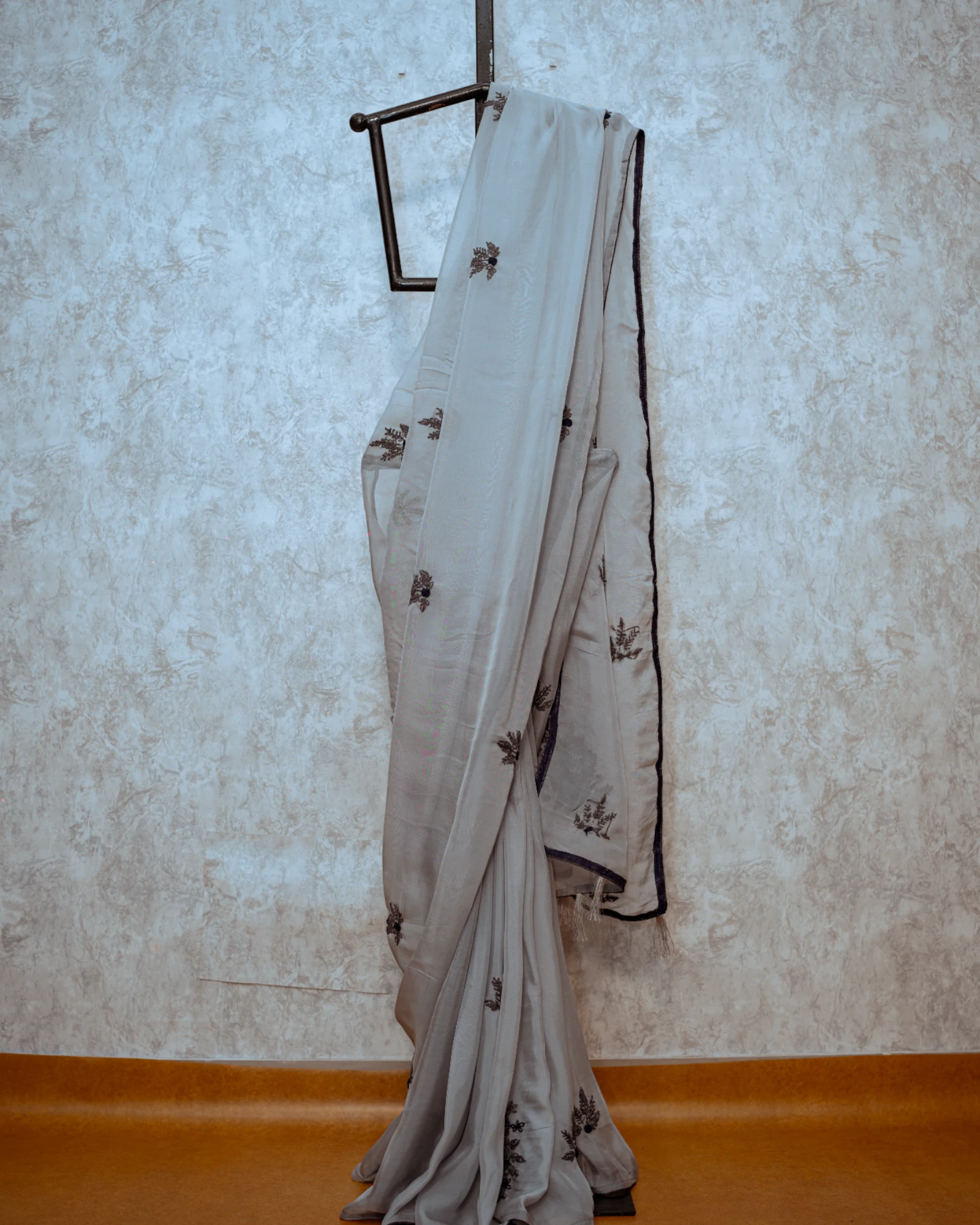 Grey Patakha Organza Saree