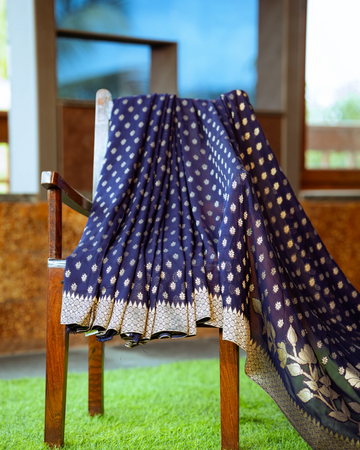 Blue Bahaar Banarasi Georgette Saree