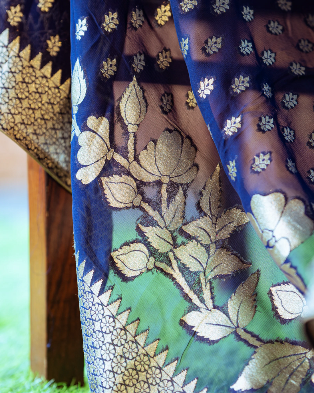 Blue Bahaar Banarasi Georgette Saree