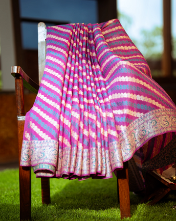 Purple Meera Banarasi Chiffon Saree