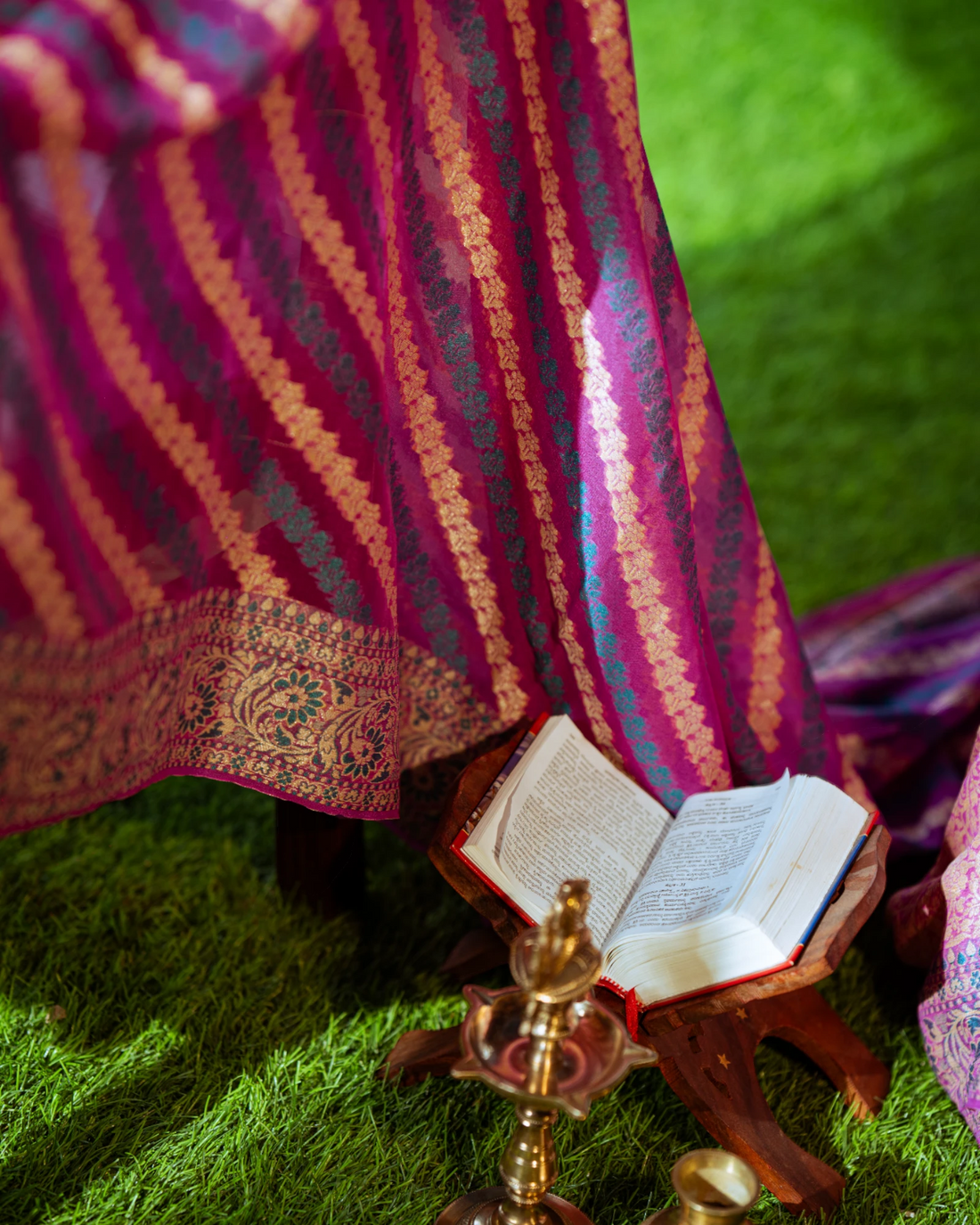 Purple Meera Banarasi Chiffon Saree