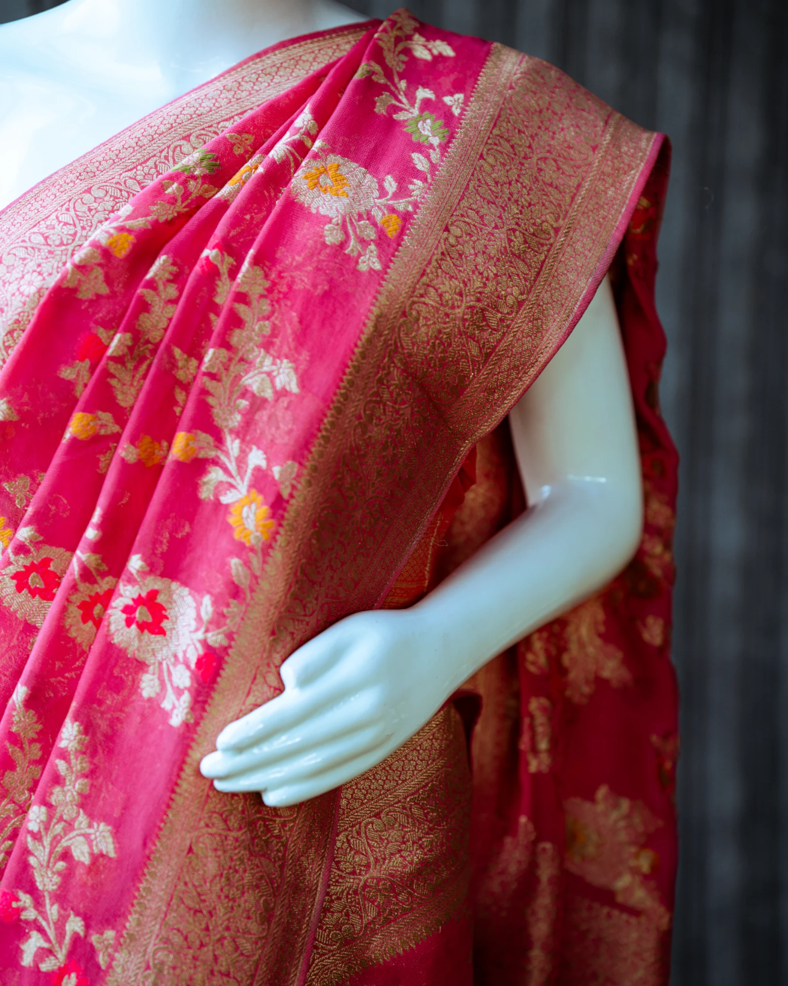 Pink Bahaar Banarasi Georgette Saree