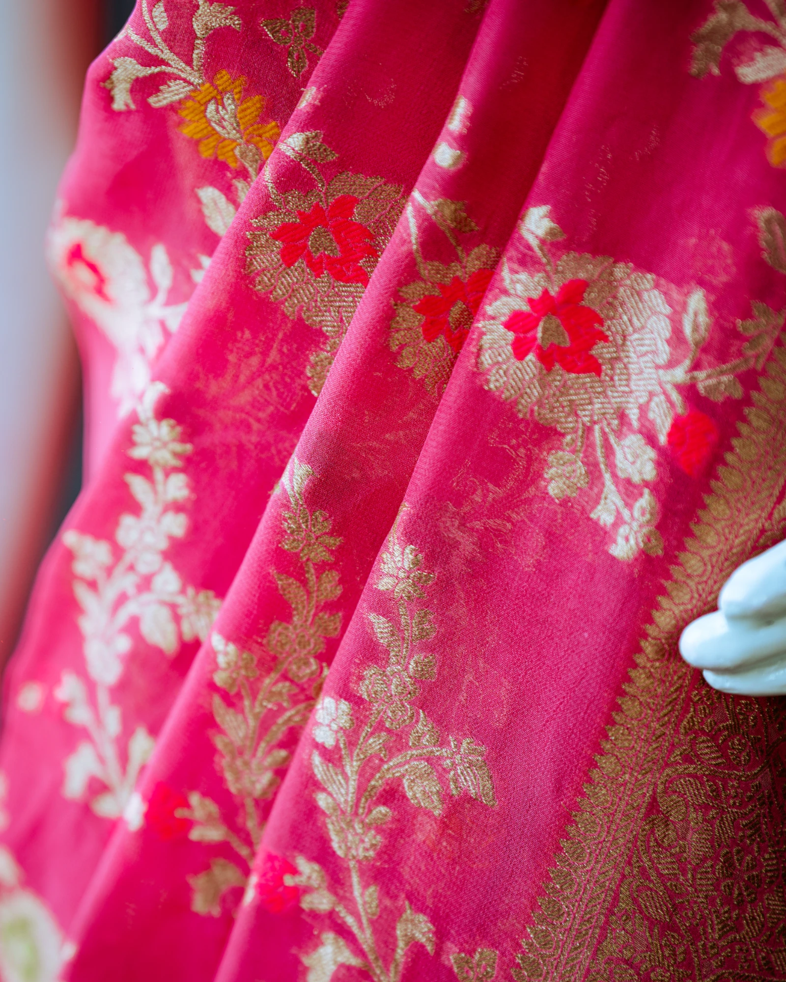 Pink Bahaar Banarasi Georgette Saree