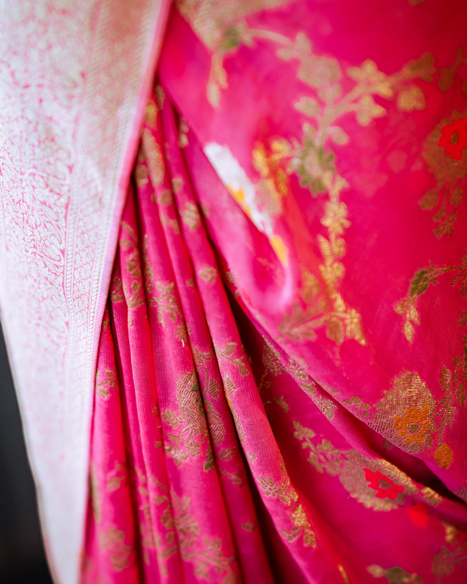 Pink Bahaar Banarasi Georgette Saree