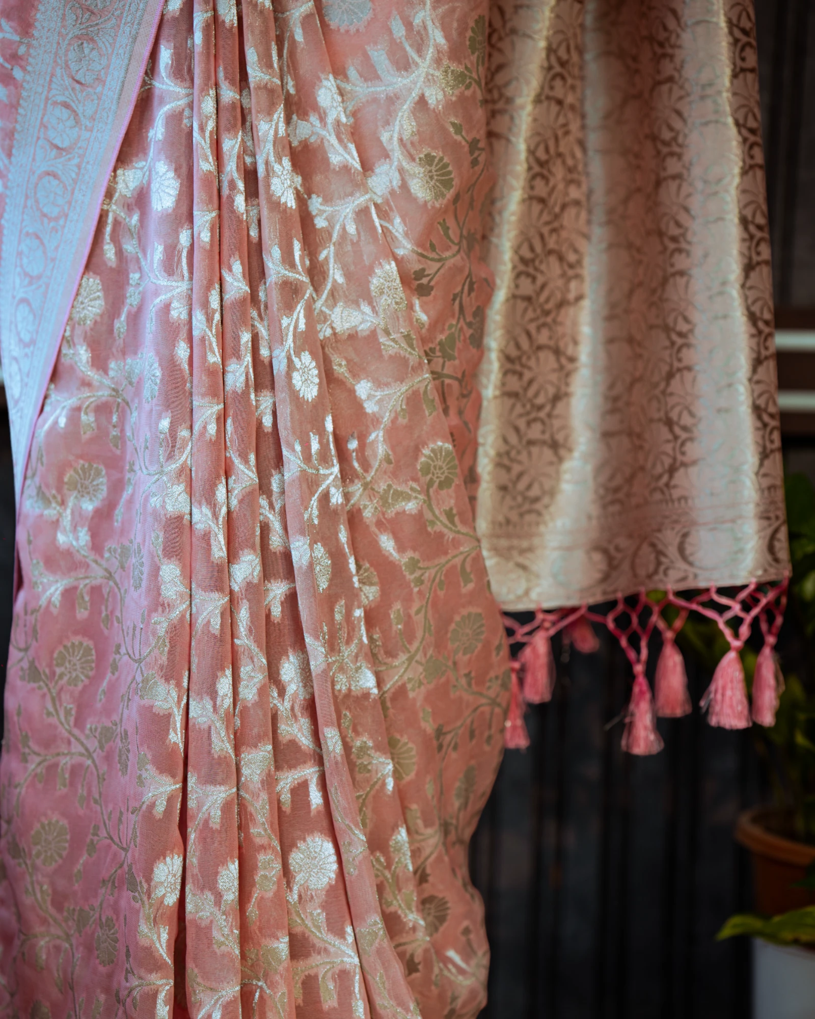 Creamy Bahaar Banarasi Georgette Saree