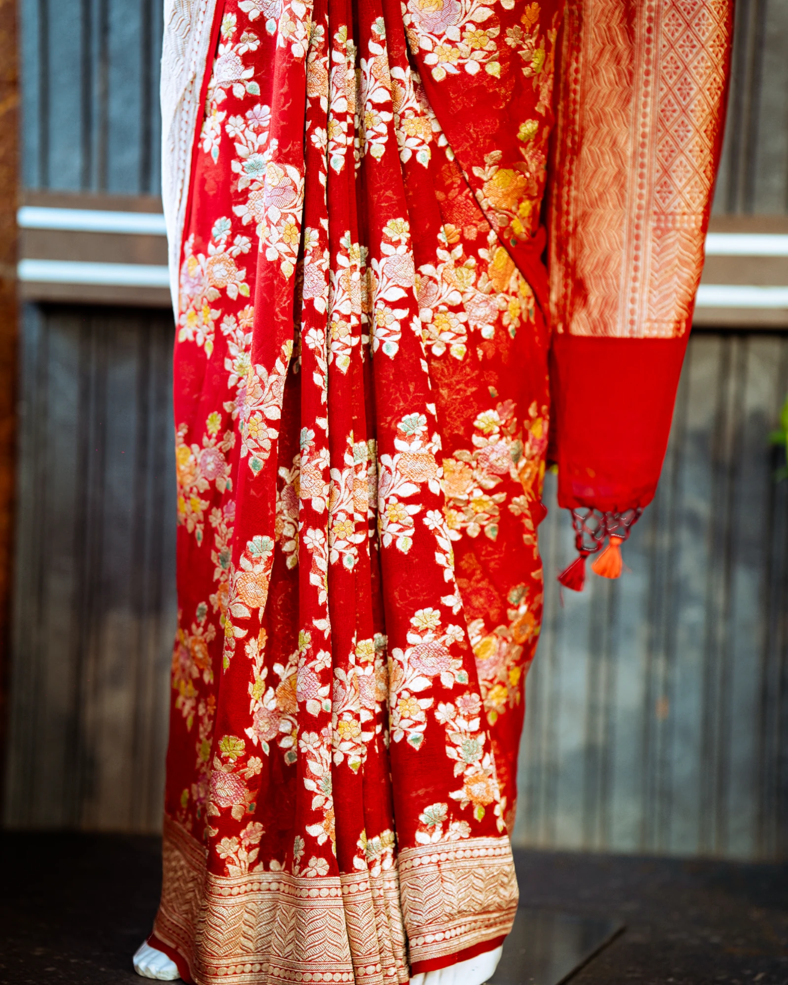 Maroon Vanya Banarasi Georgette Saree