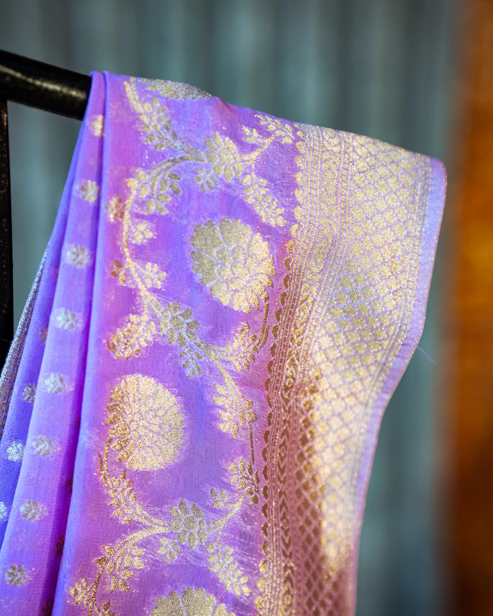 Lavender Bahaar Banarasi Georgette Saree
