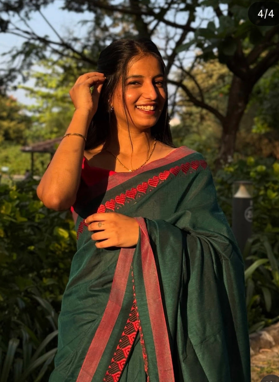 Green Hridaya Saree