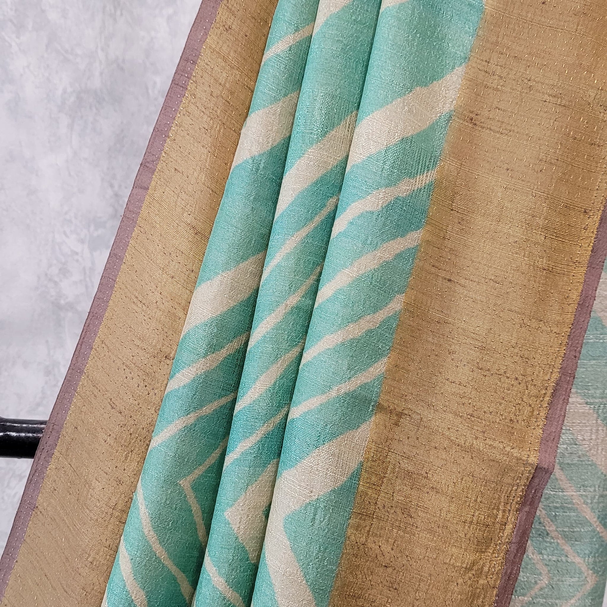 Aqua Lotus Tussar Saree