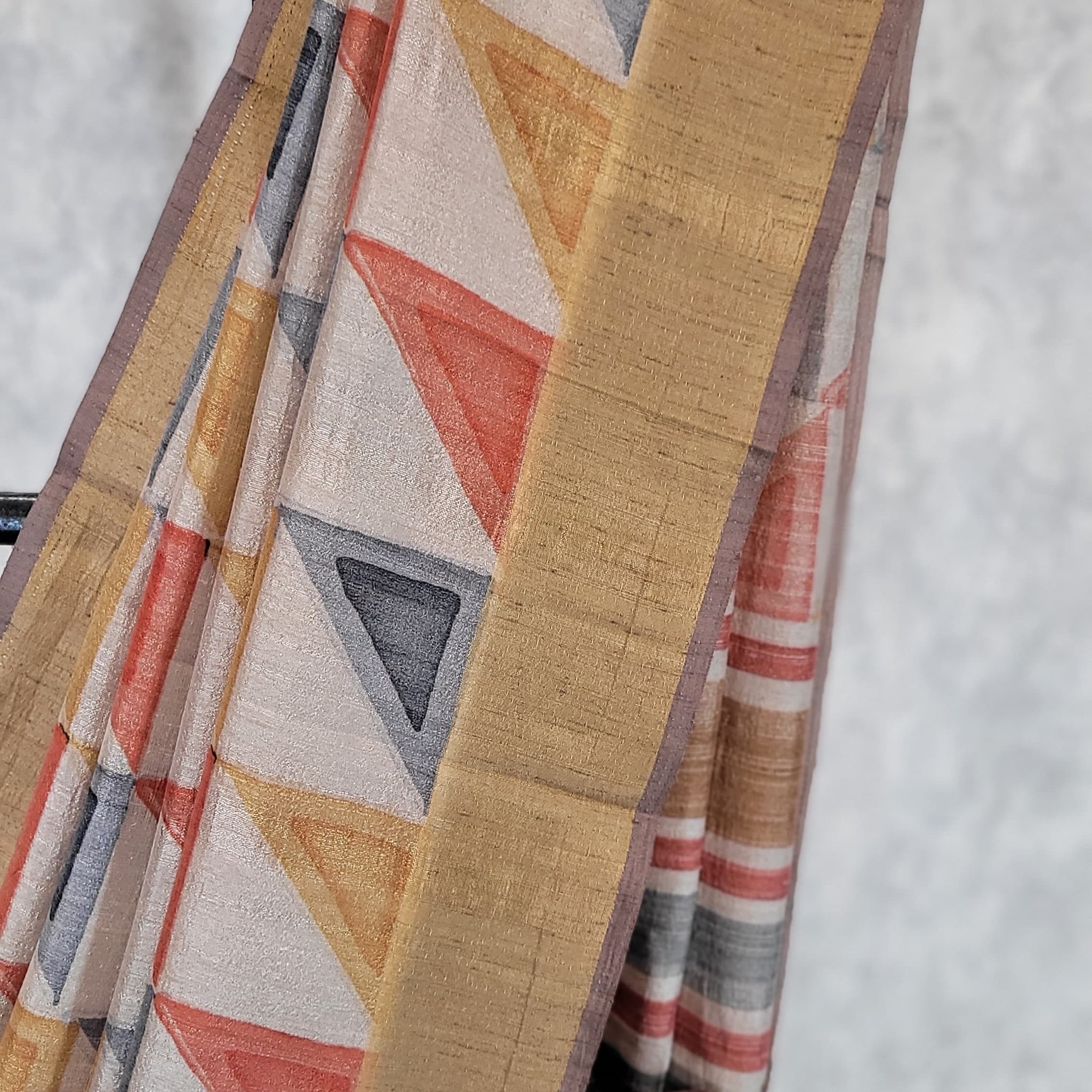 Multicolour Lotus Tussar Saree