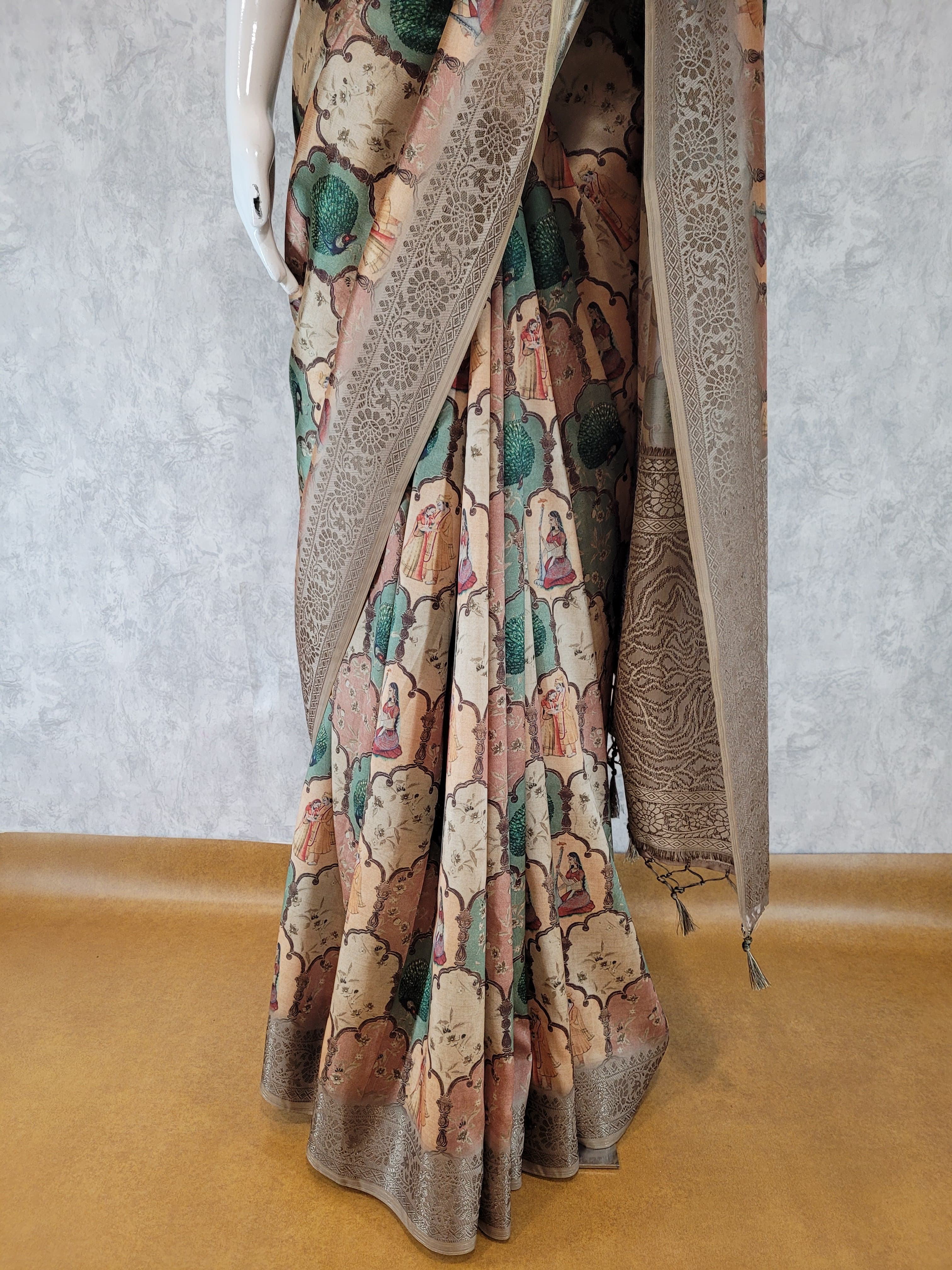 Almond Shakti Digital Saree