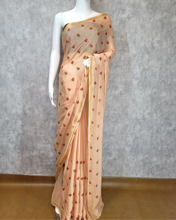Cream Kapila Chinon Saree
