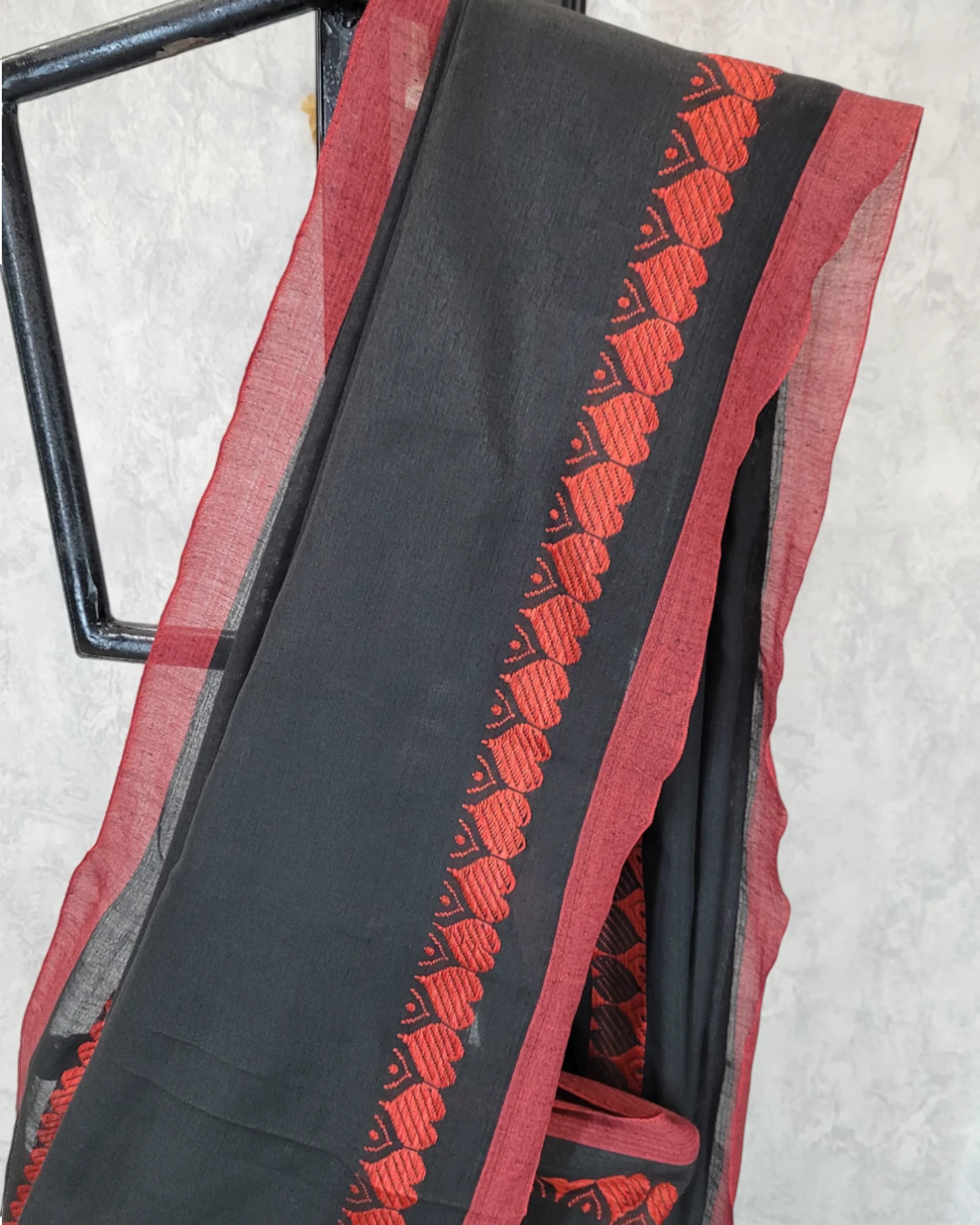 Black Hridaya Cotton Saree