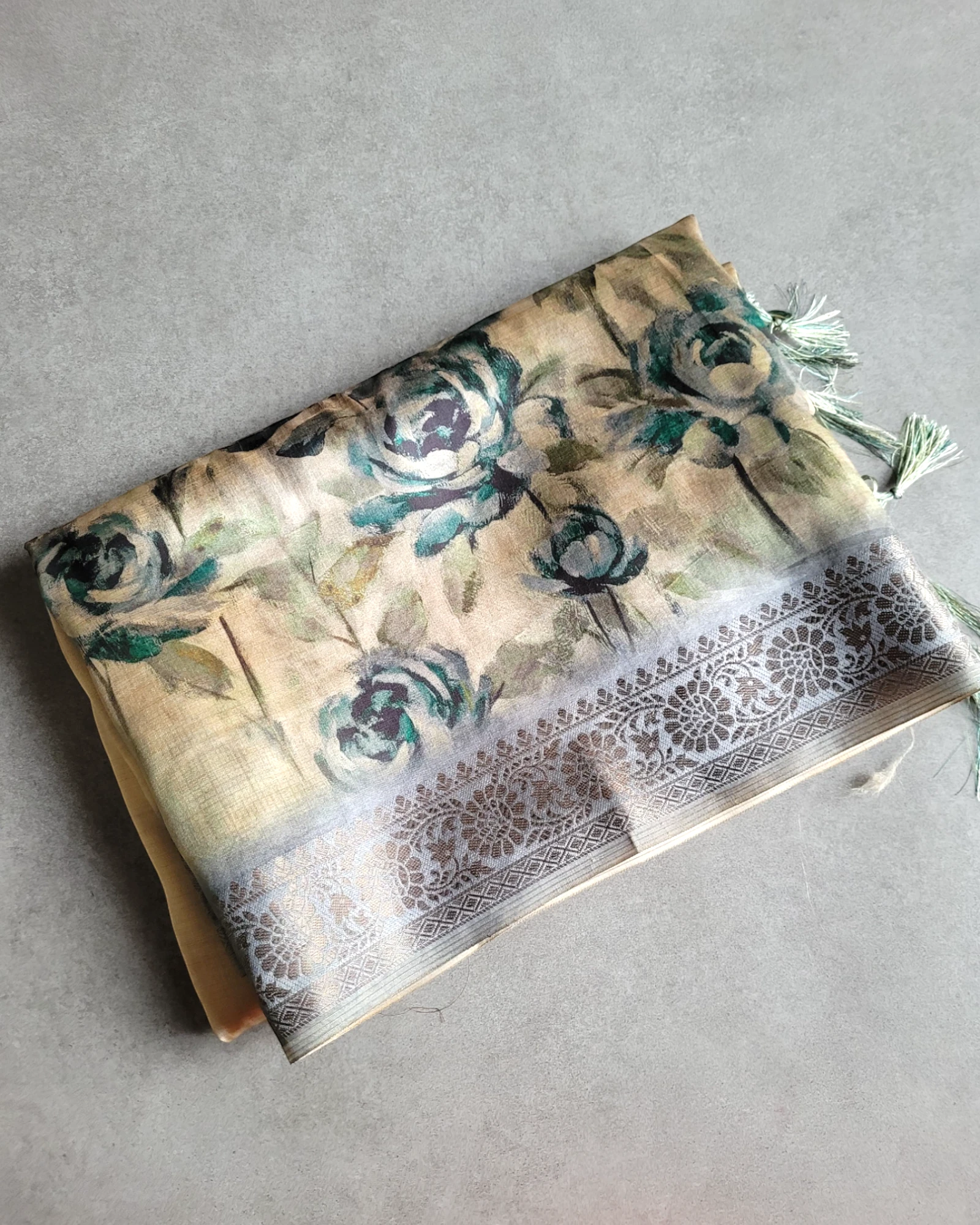 Cream Shakti Digital Saree