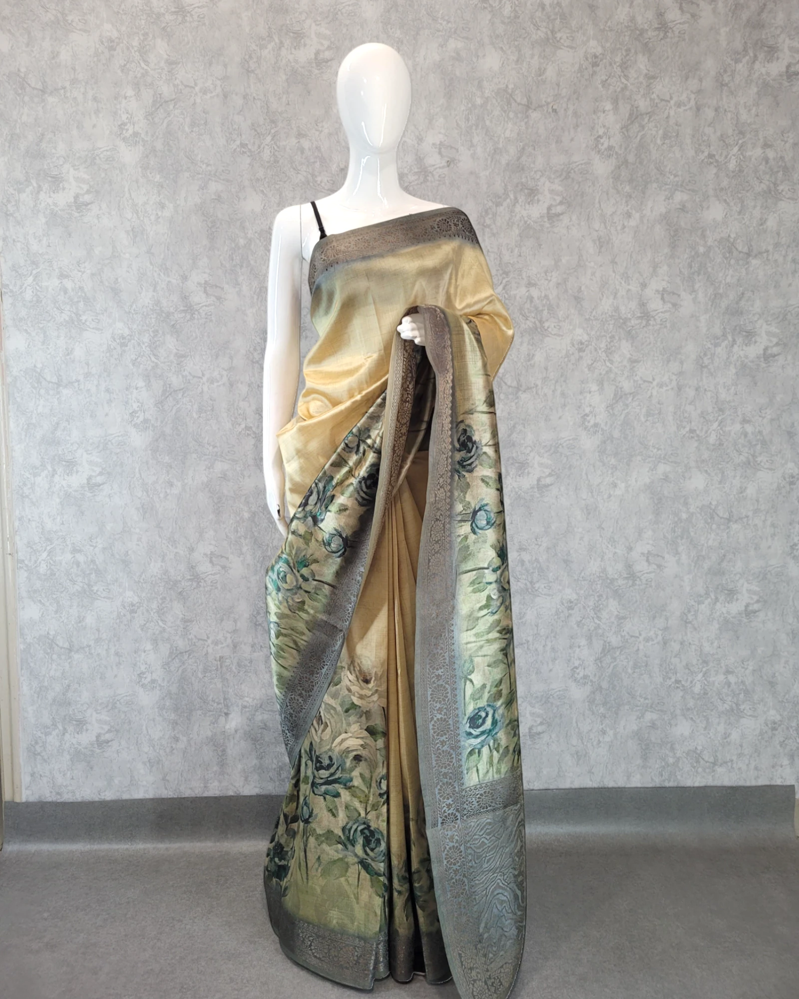Cream Shakti Digital Saree