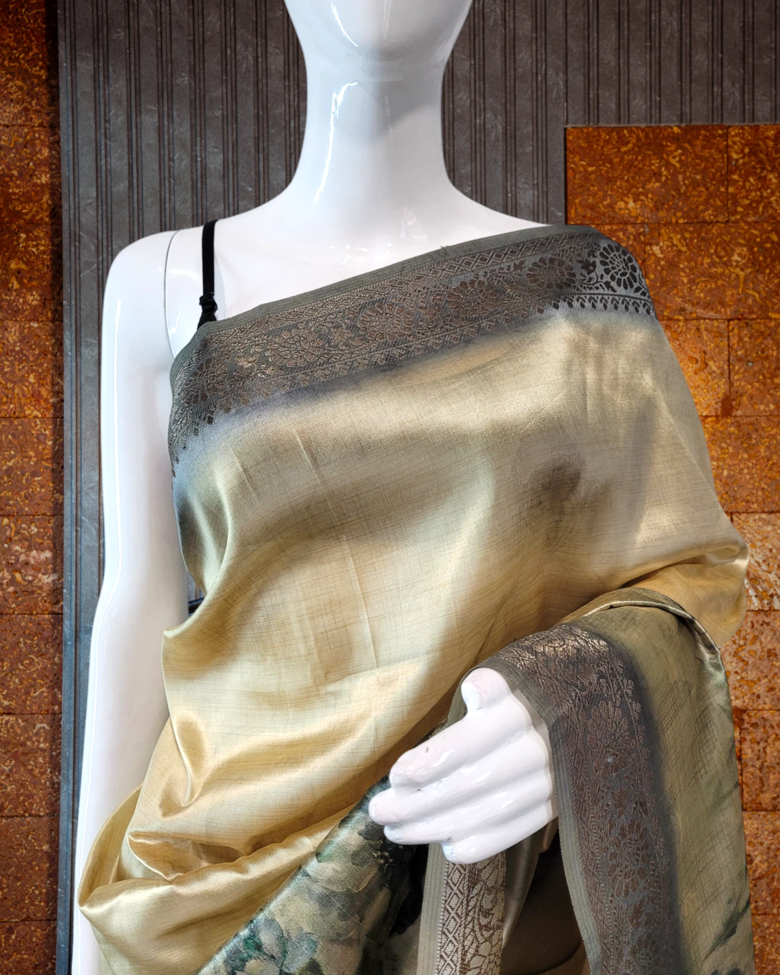 Cream Shakti Digital Saree