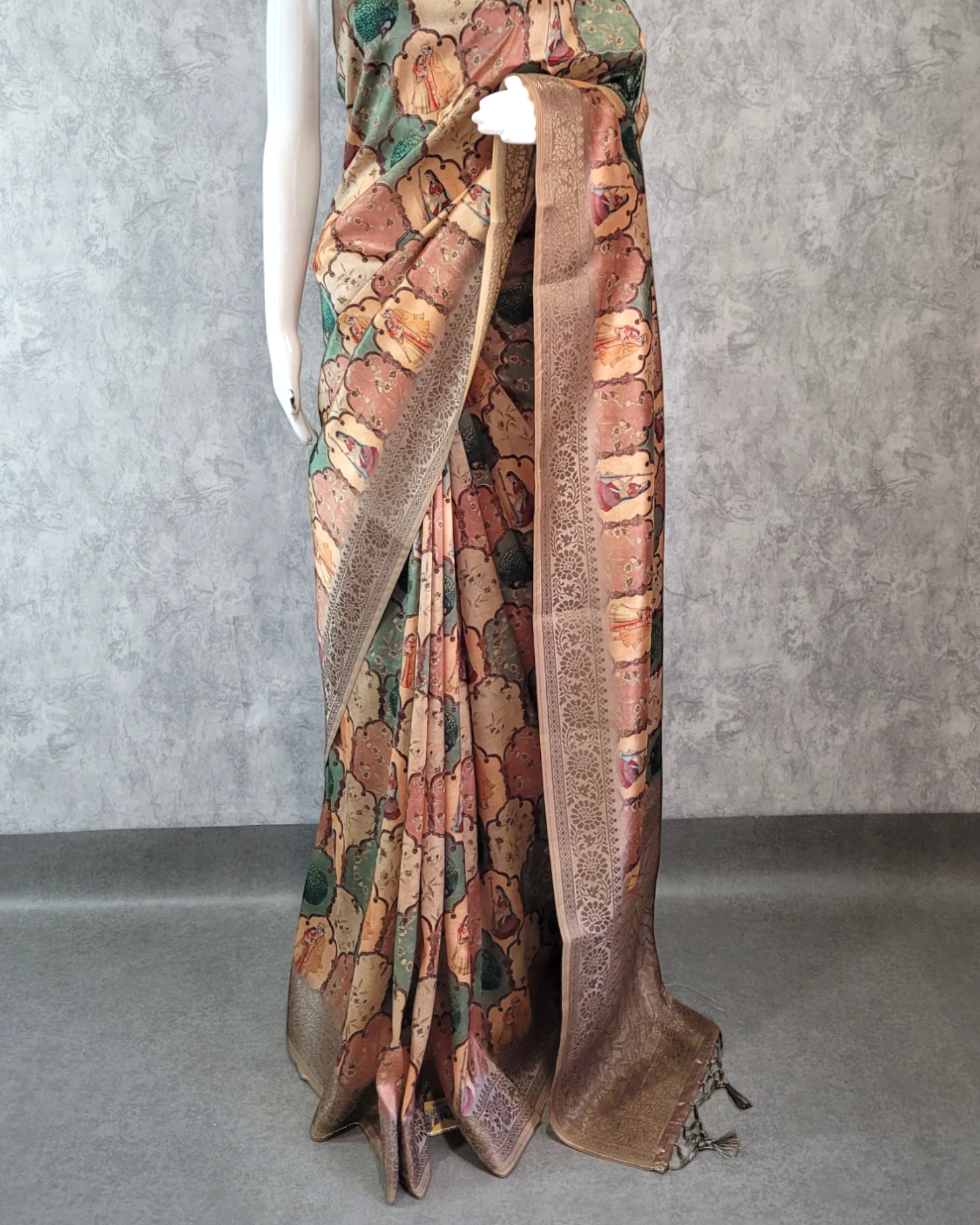 Almond Shakti Digital Saree
