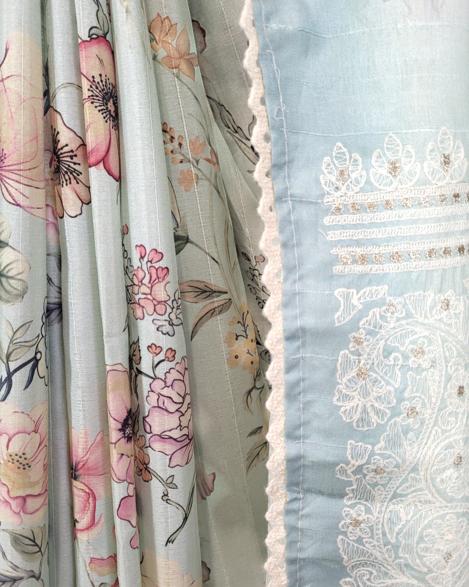 Blue Kusum Tussar Saree