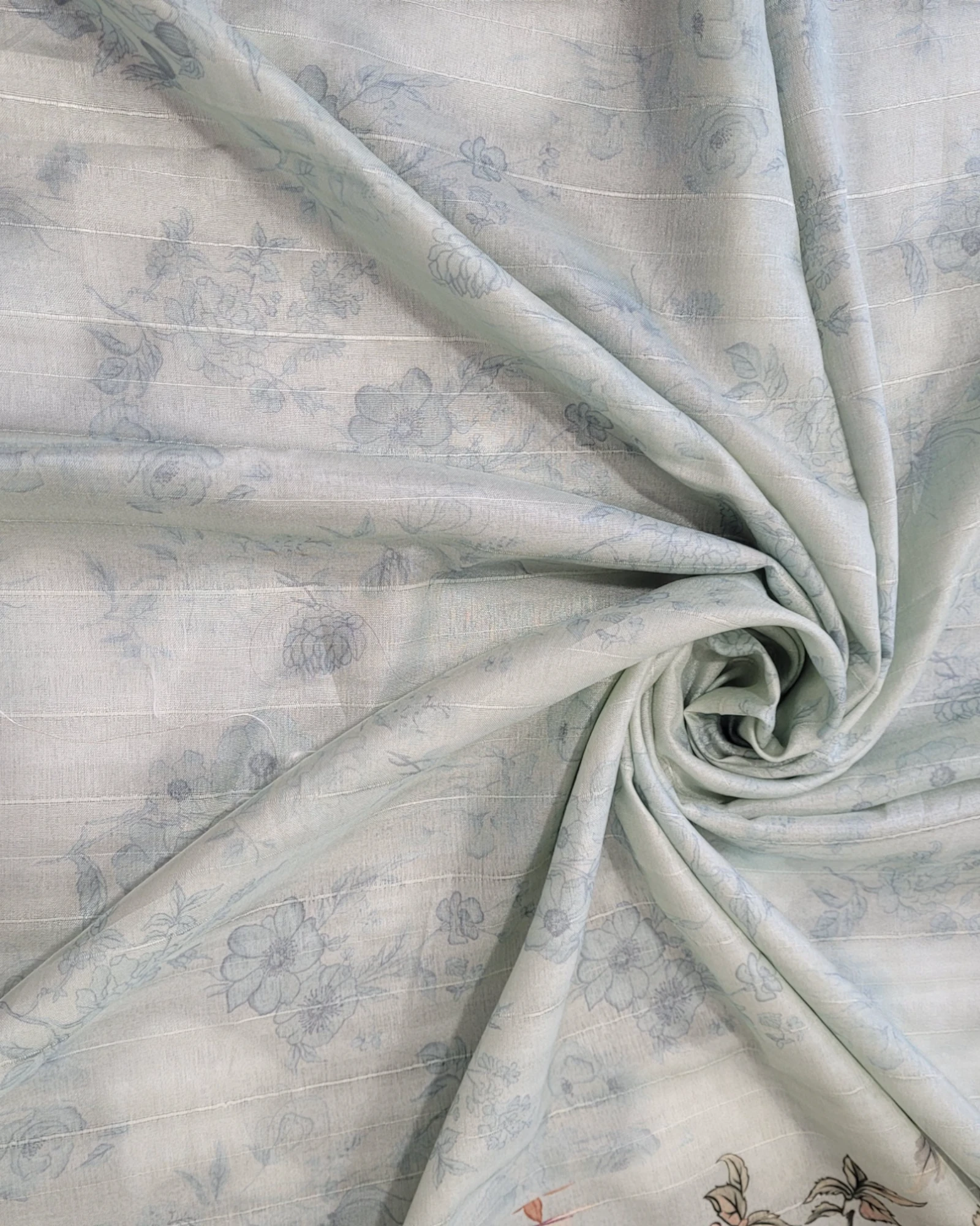 Blue Kusum Tussar Saree