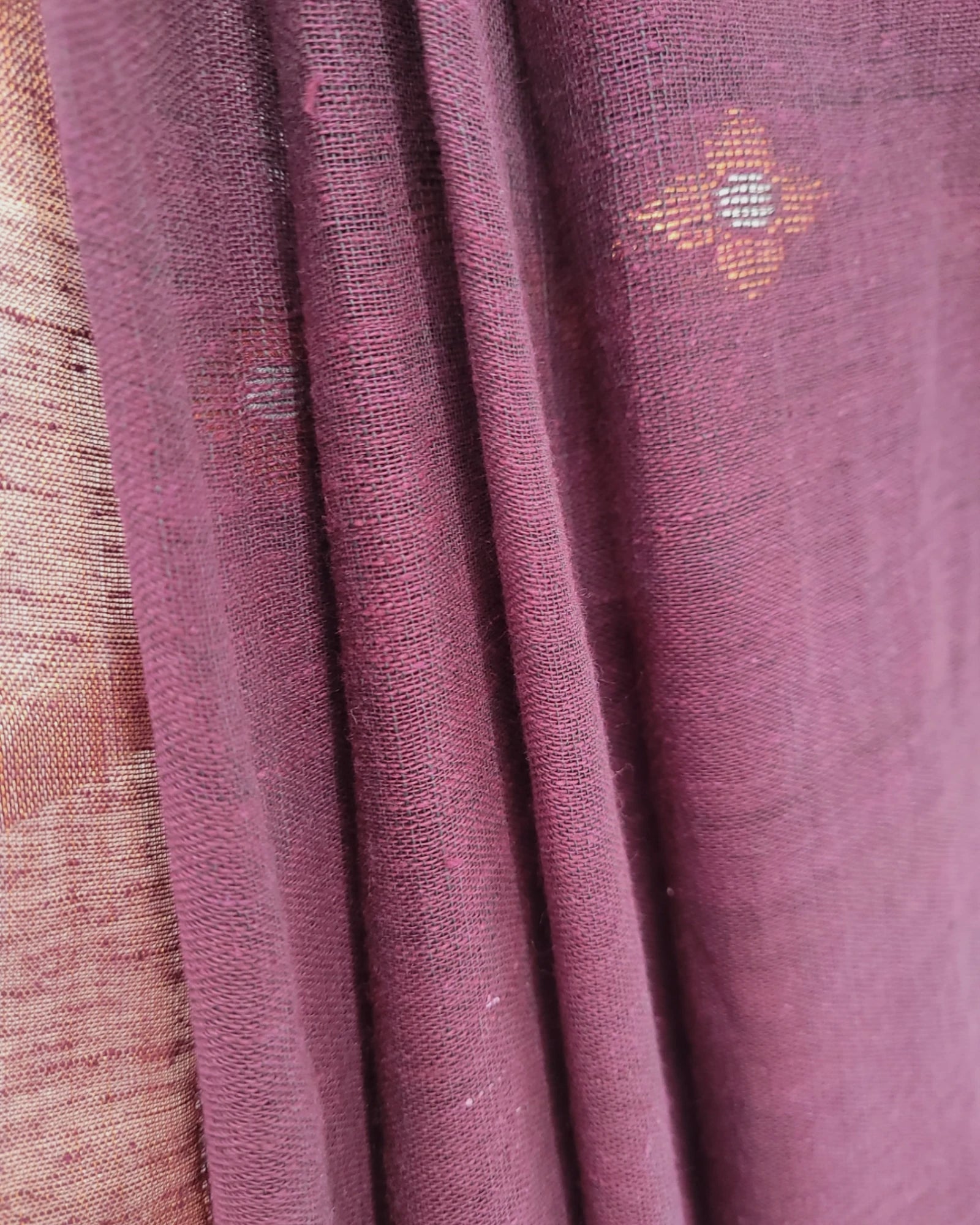 Maroon Lata Linen Saree
