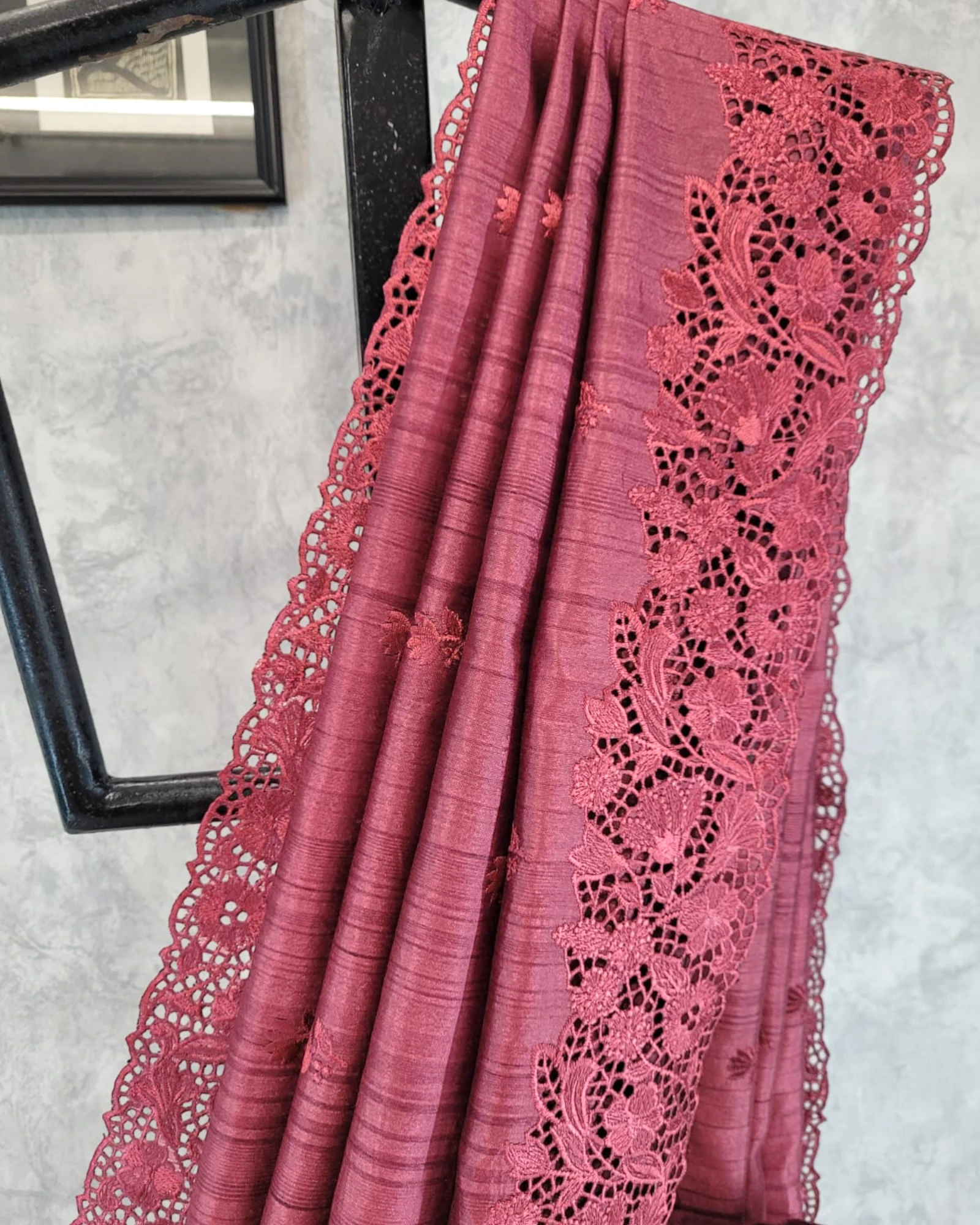 Maroon Mahi Tussar Saree