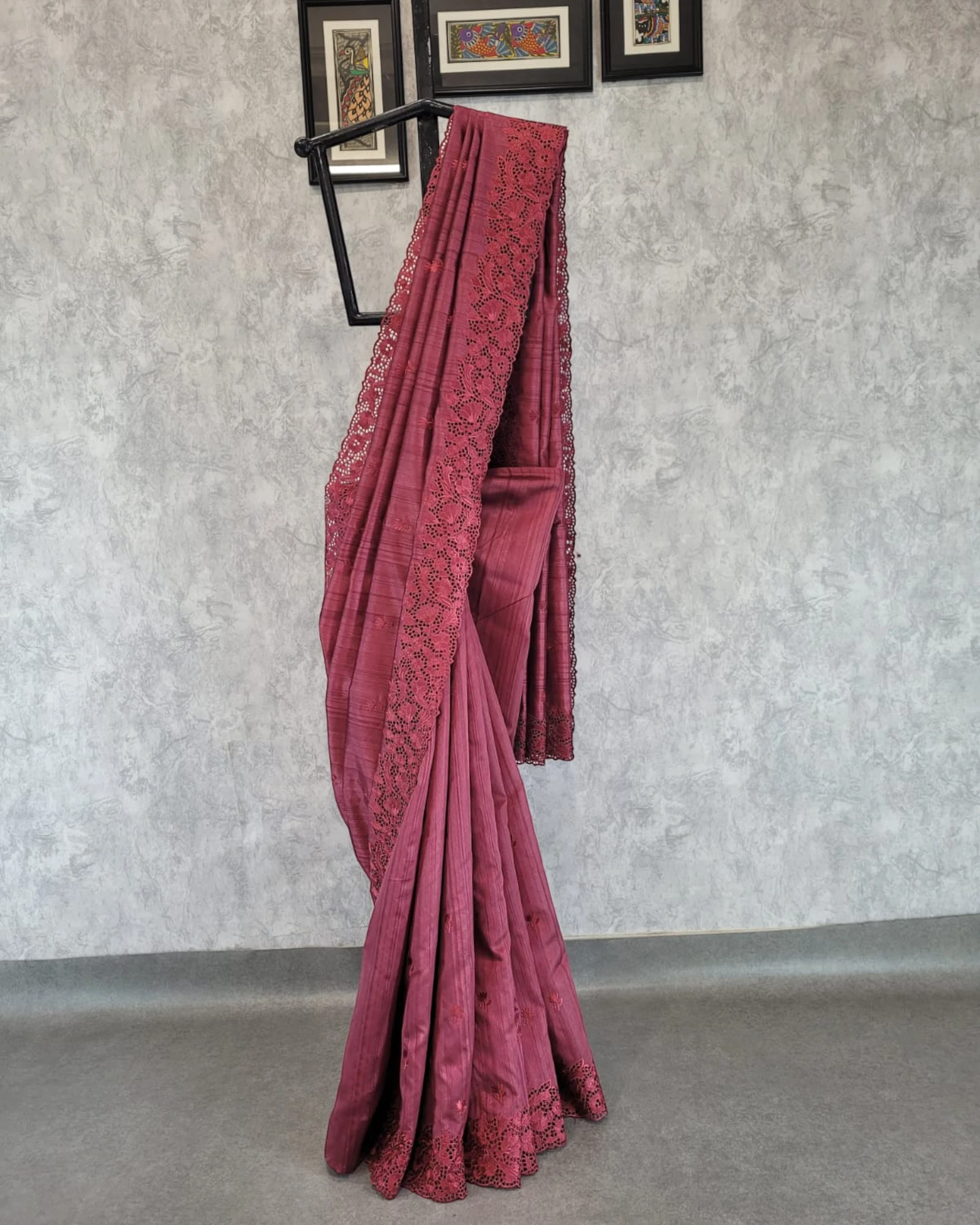 Maroon Mahi Tussar Saree