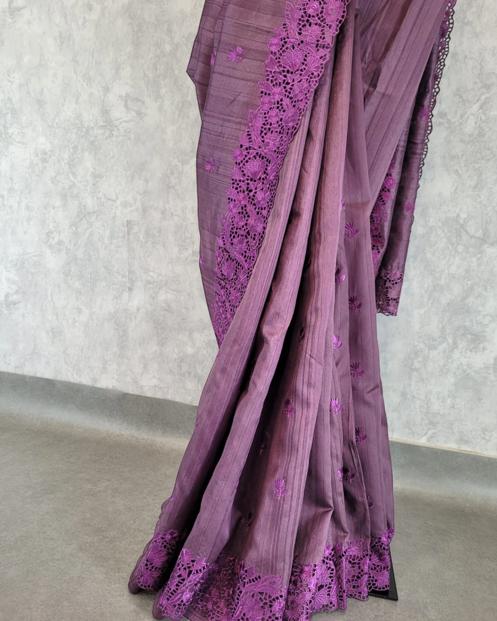 Purple Mahi Tusssar saree
