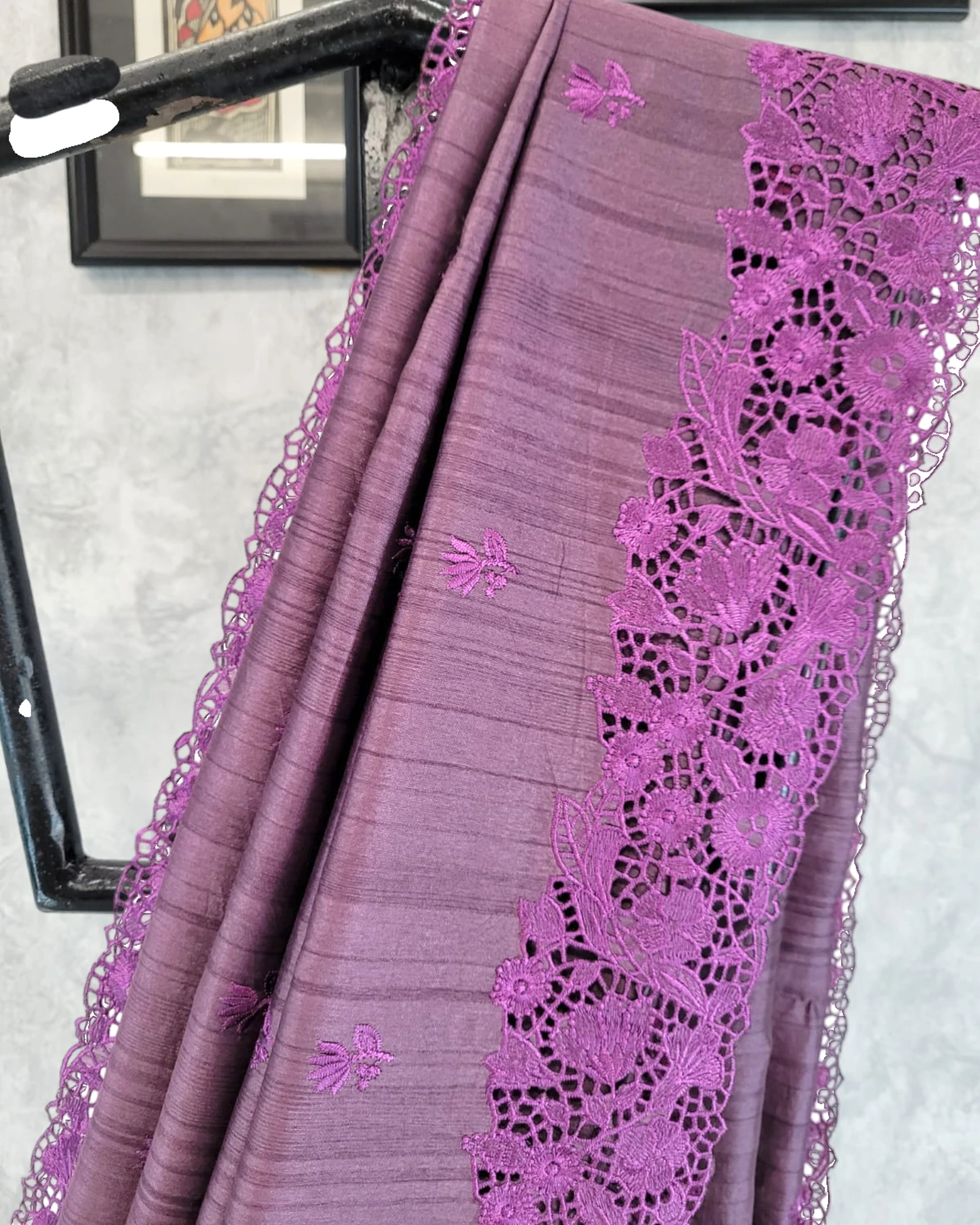 Purple Mahi Tusssar saree