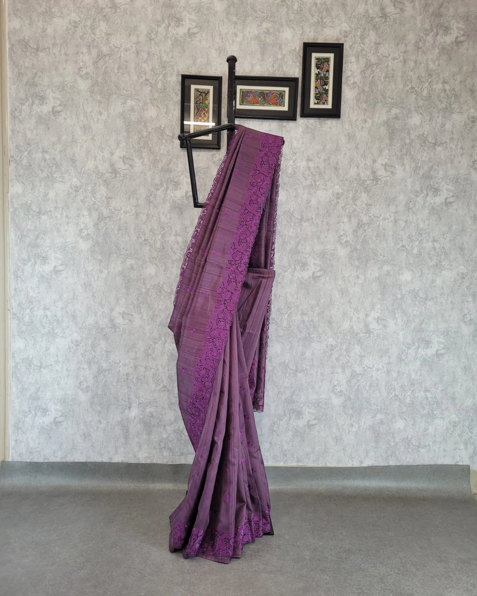 Purple Mahi Tusssar saree