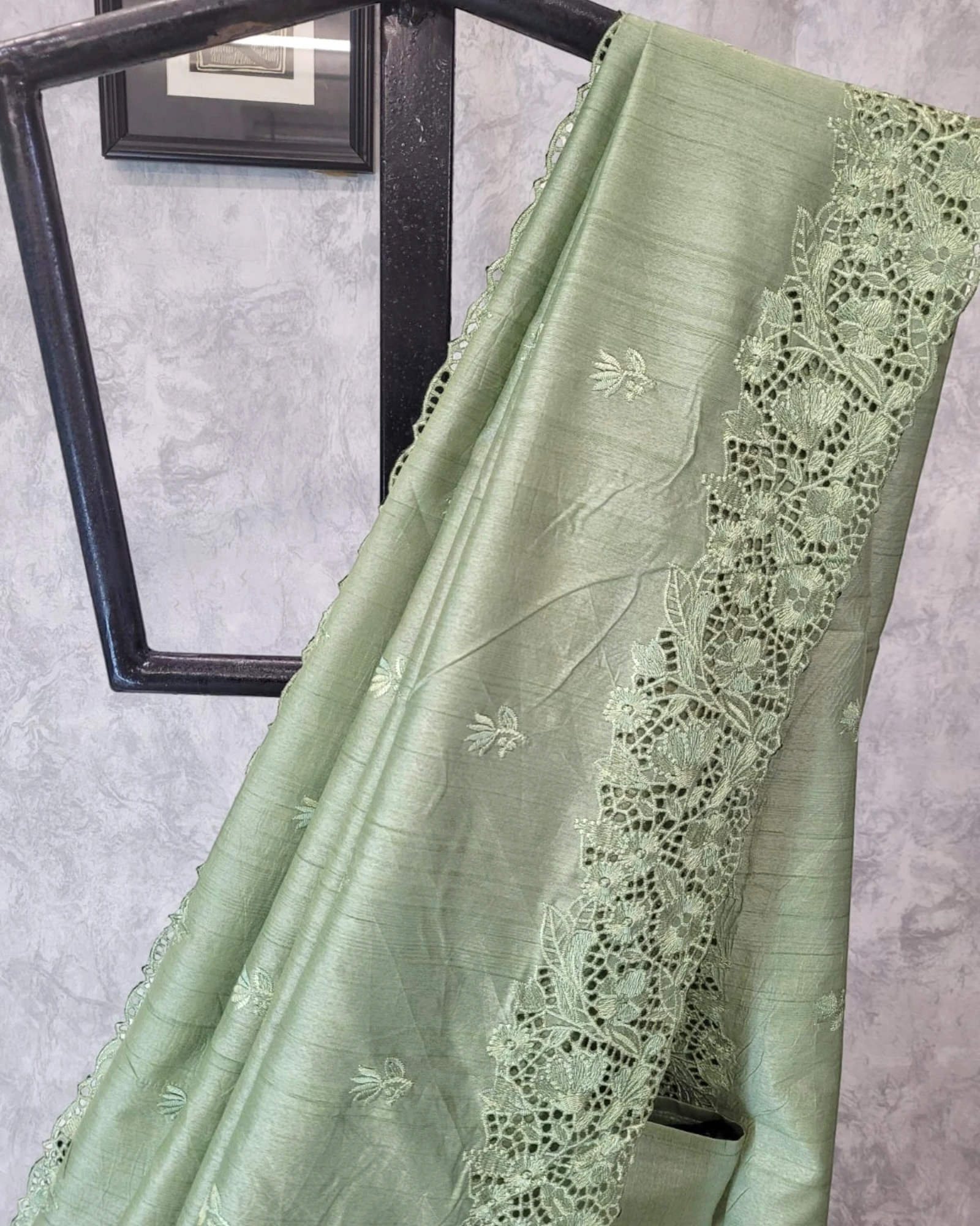 Pista Mahi Tussar saree