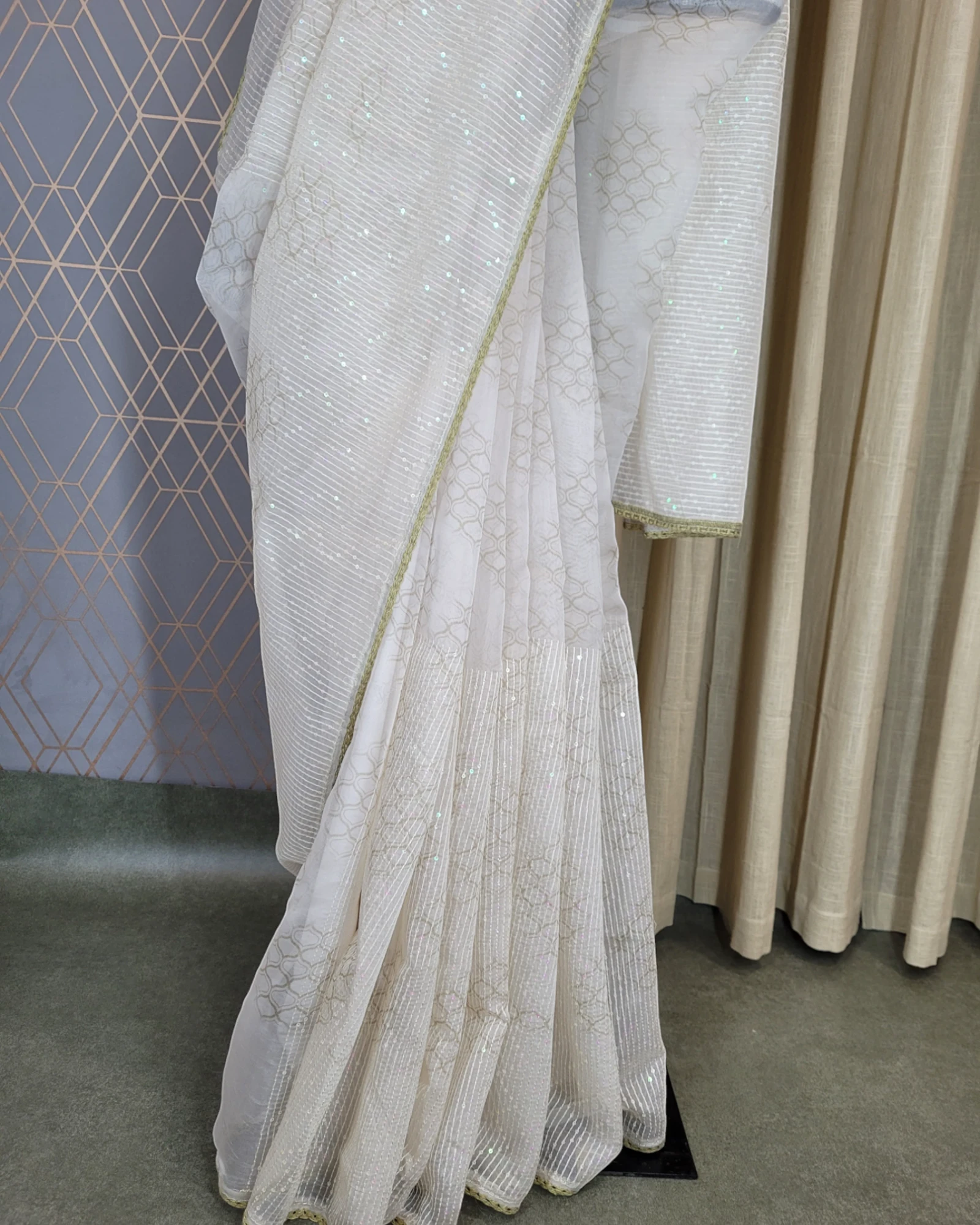 White Anvika Organza Saree