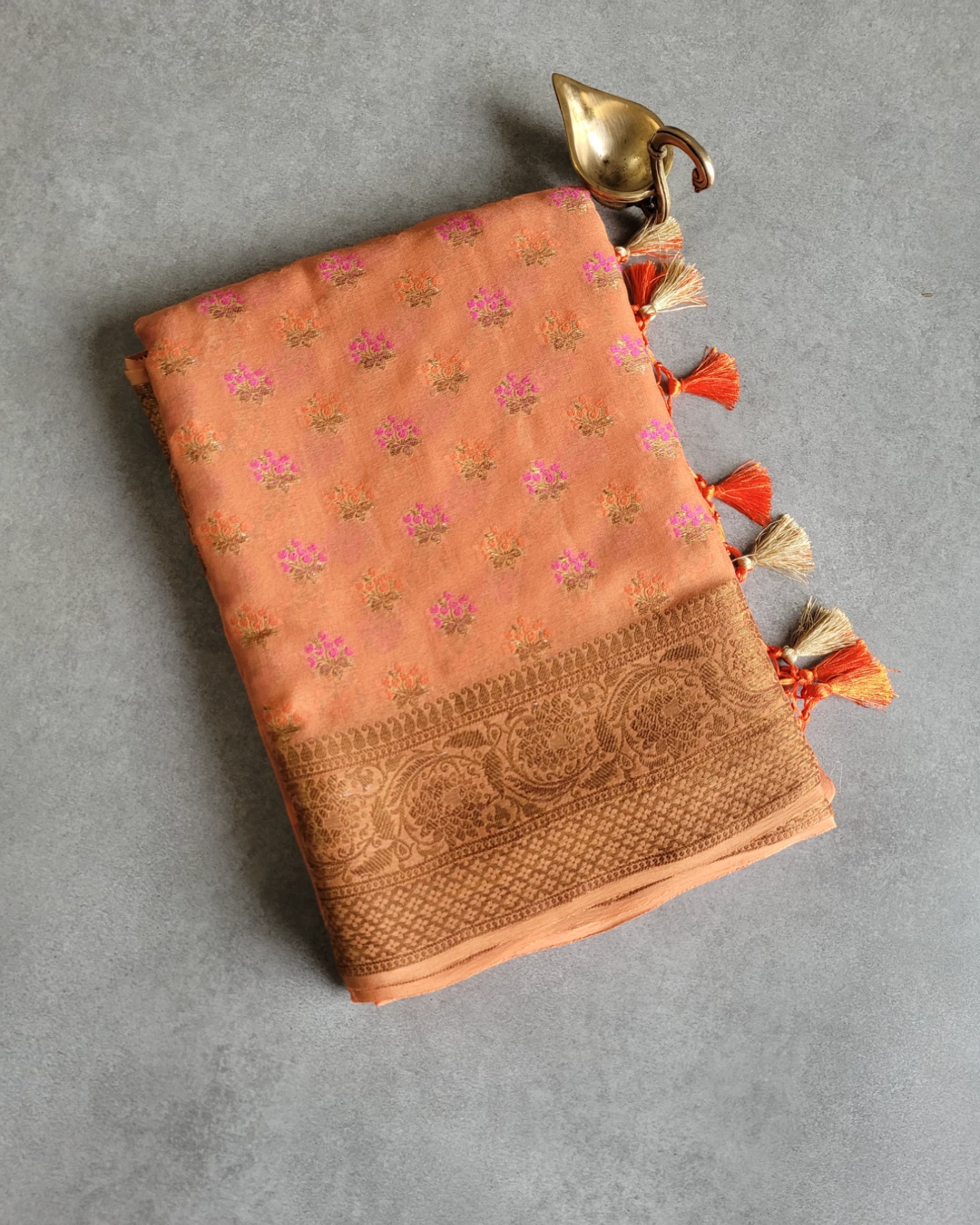 Orange Meera Banarasi Chiffon Saree