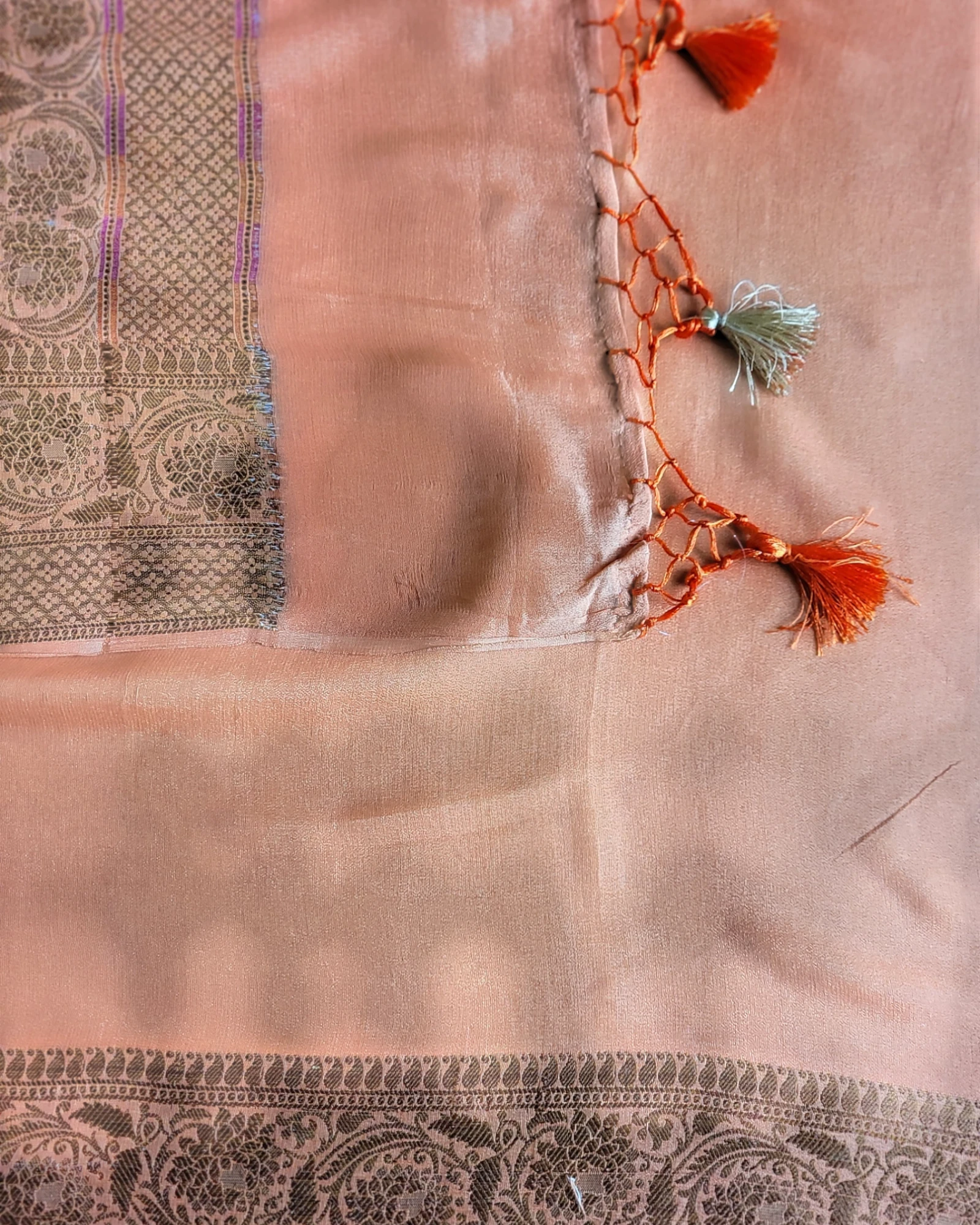 Orange Meera Banarasi Chiffon Saree