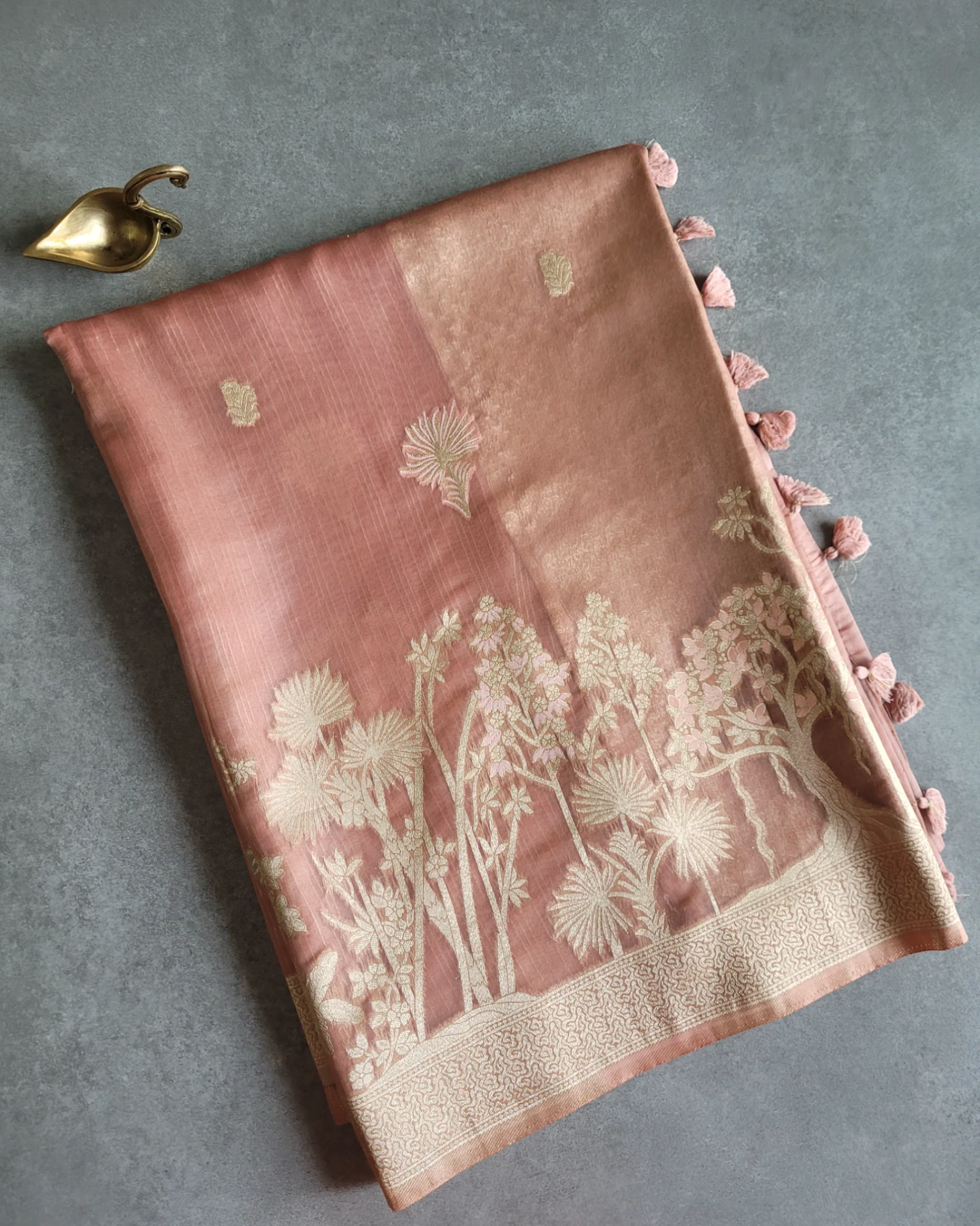 Peach Bhavna Banarasi Organza Saree