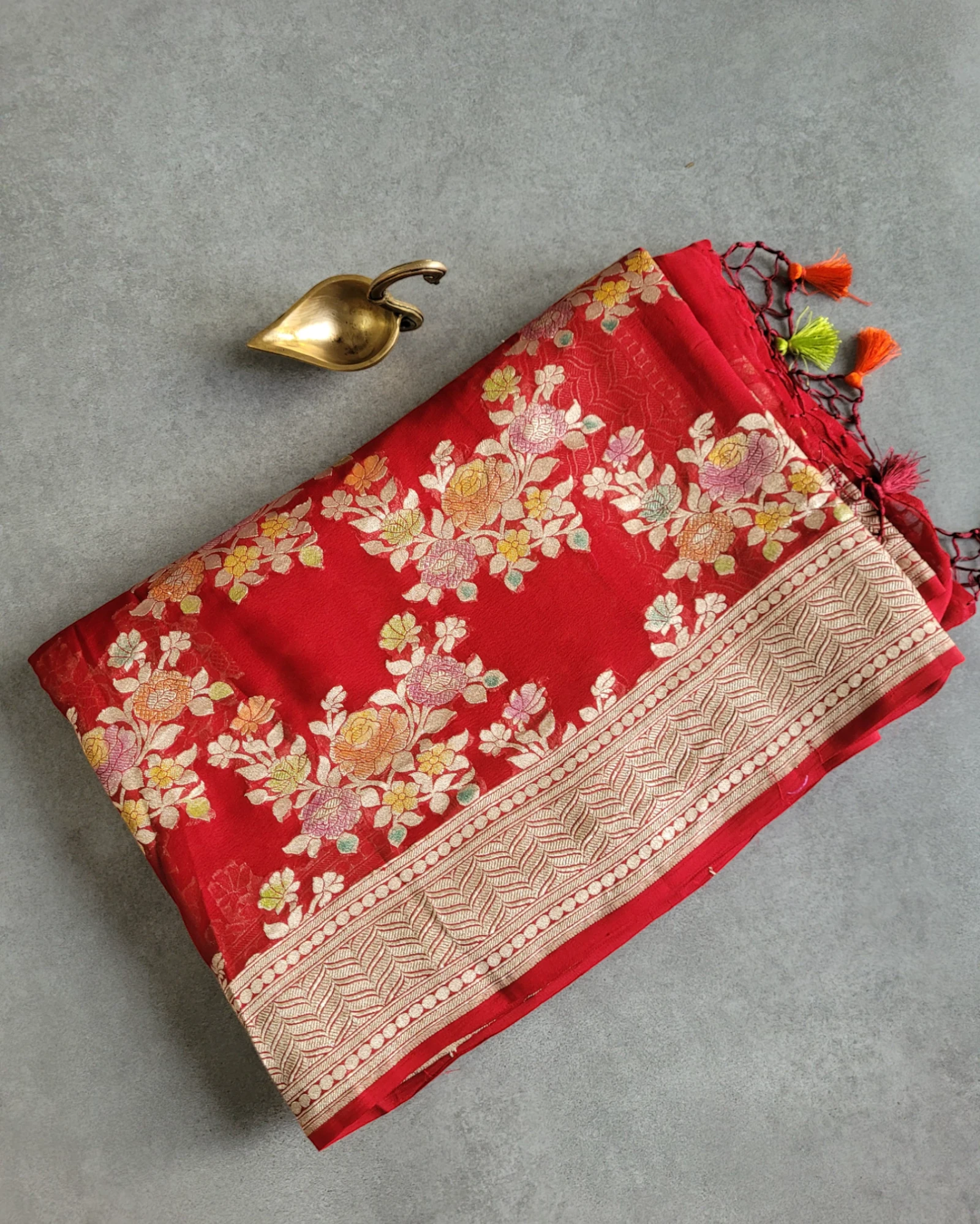 Maroon Vanya Banarasi Georgette Saree