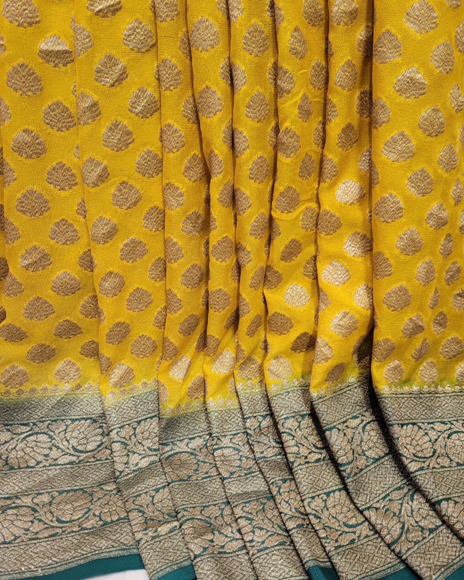 Yellow Vanya Banarasi Georgette Saree