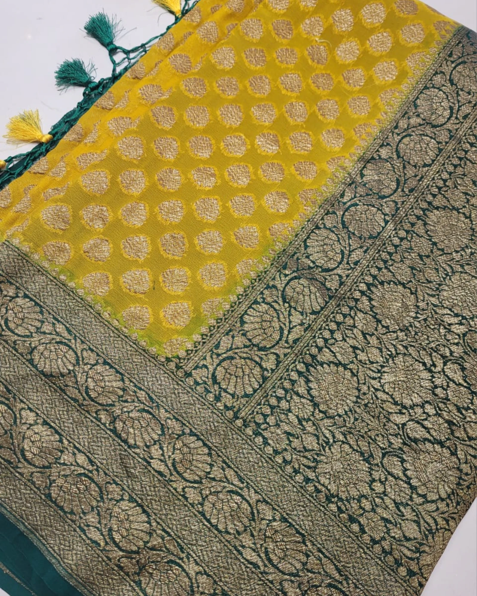 Yellow Vanya Banarasi Georgette Saree