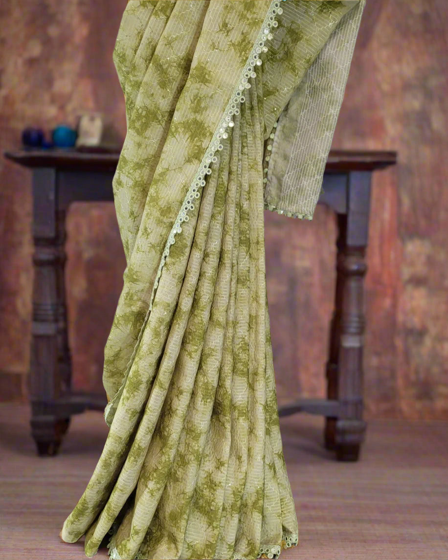 Green Anita Chinnon Saree